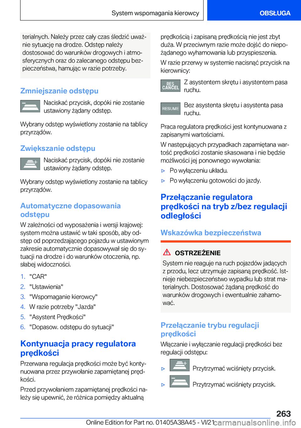 BMW 4 SERIES GRAN COUPE 2022  Instrukcja obsługi (in Polish) �t�e�r�i�a�l�n�y�c�h�.��N�a�l�e9�y��p�r�z�e�z��c�a�ł�y��c�z�a�s��l�e�d�z�i�