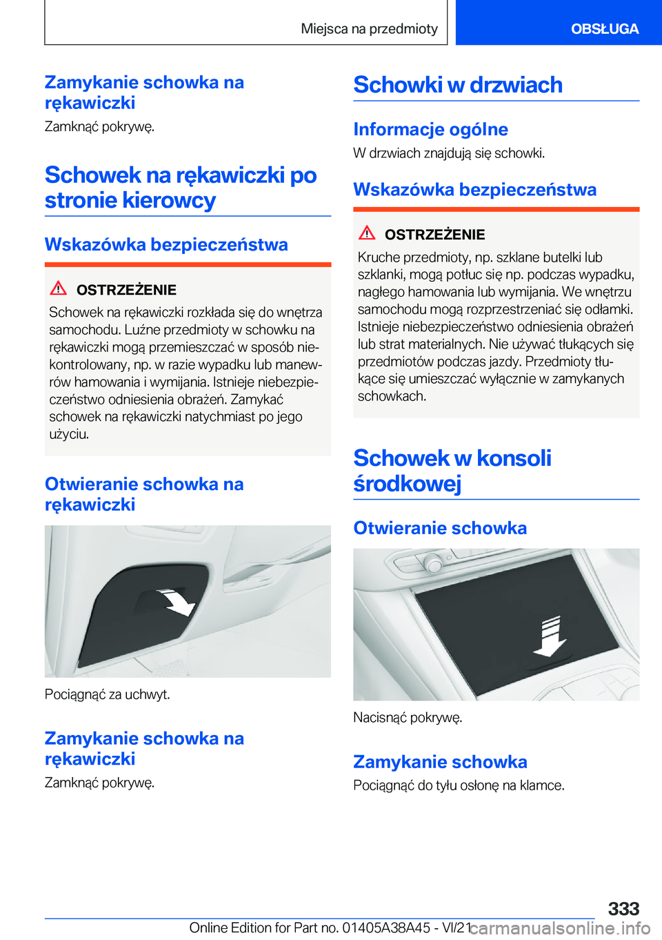BMW 4 SERIES GRAN COUPE 2022  Instrukcja obsługi (in Polish) �Z�a�m�y�k�a�n�i�e��s�c�h�o�w�k�a��n�a
�r�