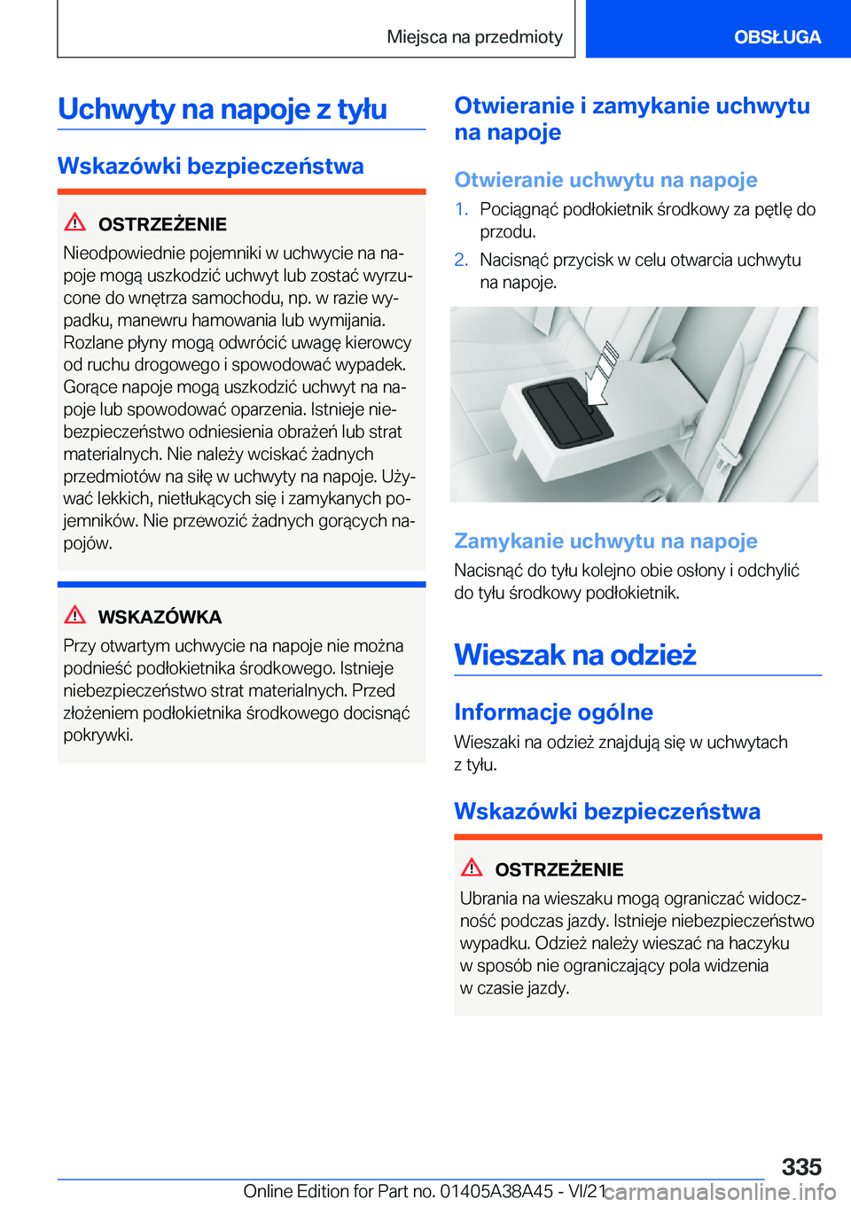BMW 4 SERIES GRAN COUPE 2022  Instrukcja obsługi (in Polish) �U�c�h�w�y�t�y��n�a��n�a�p�o�j�e��z��t�y�ł�u
�W�s�k�a�z�