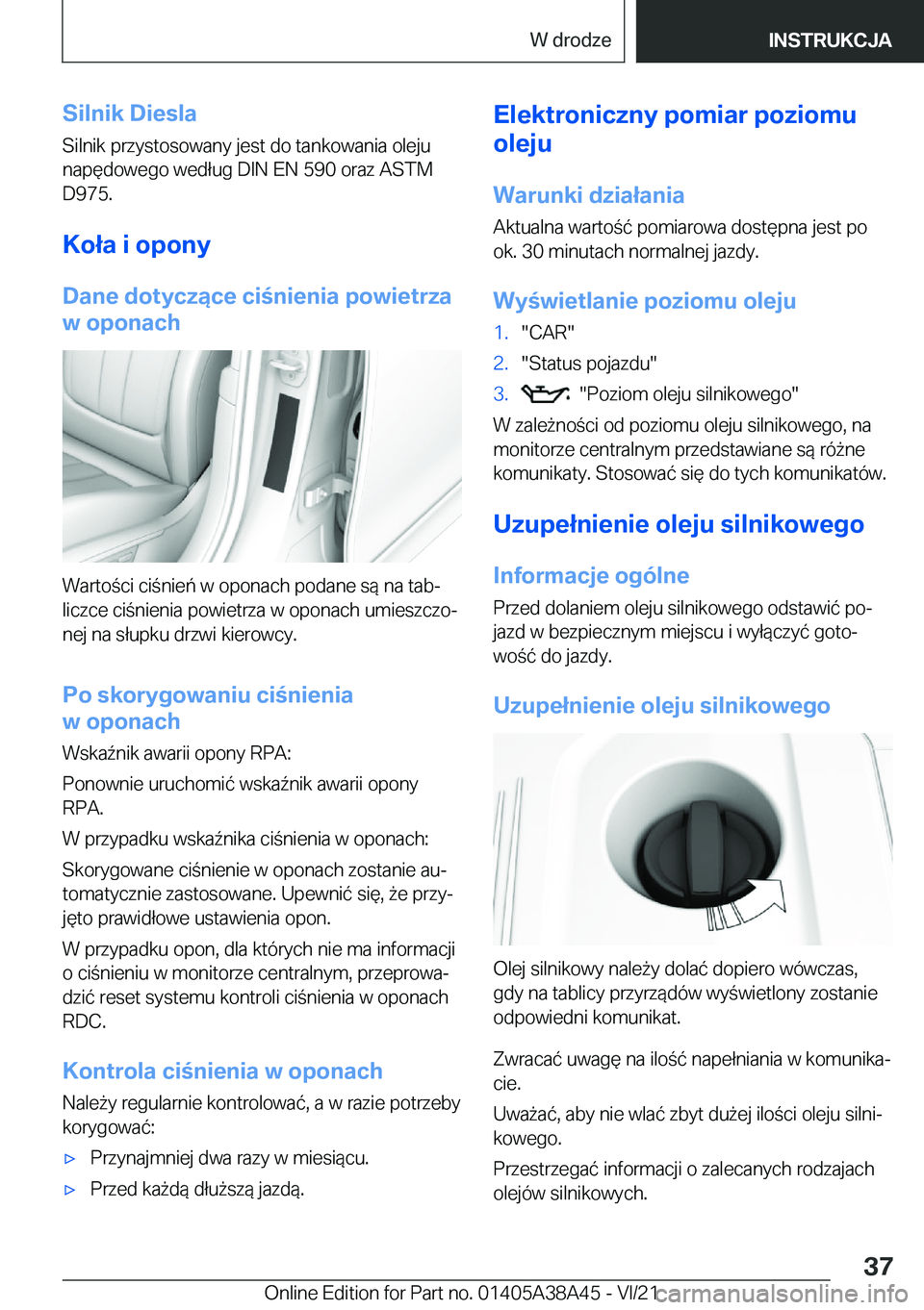 BMW 4 SERIES GRAN COUPE 2022  Instrukcja obsługi (in Polish) �S�i�l�n�i�k��D�i�e�s�l�a�S�i�l�n�i�k��p�r�z�y�s�t�o�s�o�w�a�n�y��j�e�s�t��d�o��t�a�n�k�o�w�a�n�i�a��o�l�e�j�u�n�a�p�