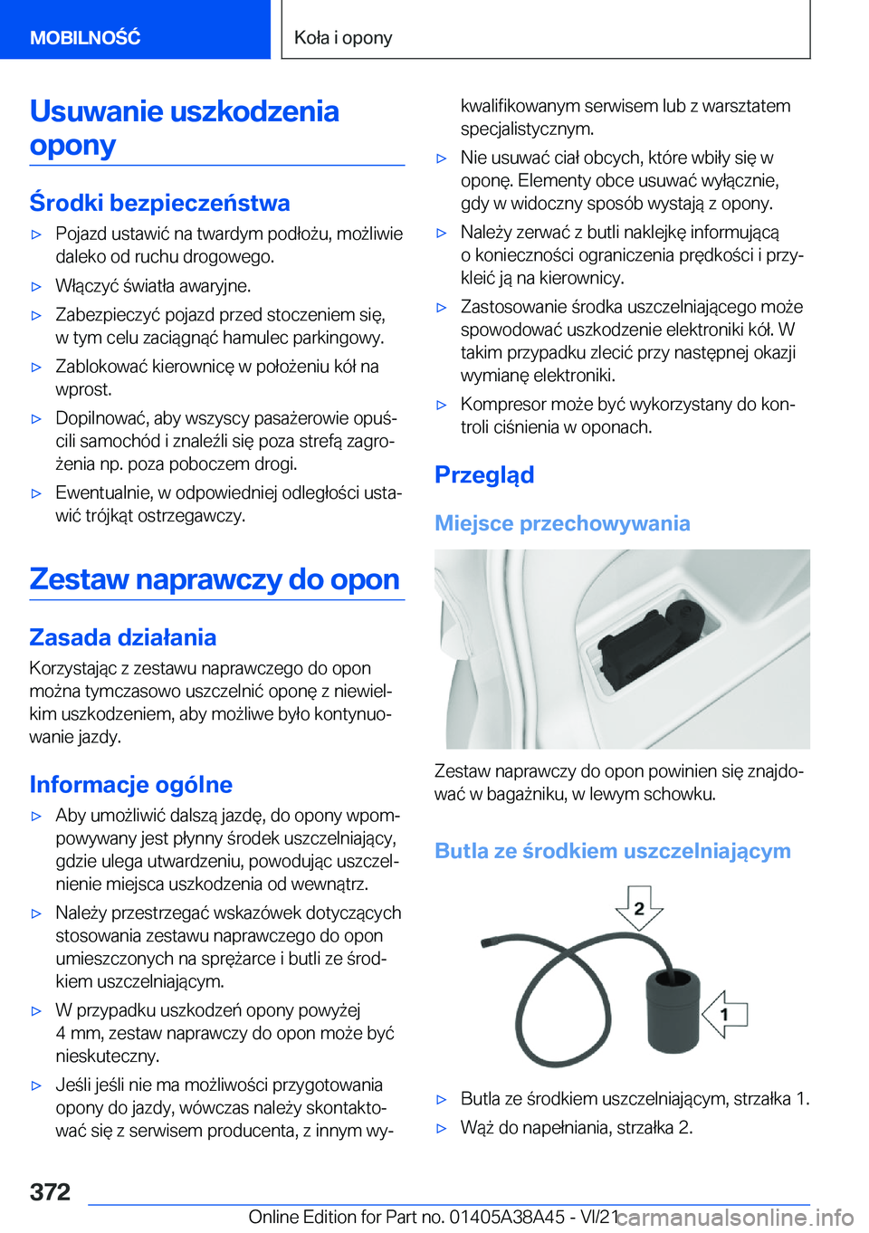 BMW 4 SERIES GRAN COUPE 2022  Instrukcja obsługi (in Polish) �U�s�u�w�a�n�i�e��u�s�z�k�o�d�z�e�n�i�a�o�p�o�n�y
�r�o�d�k�i��b�e�z�p�i�e�c�z�e�