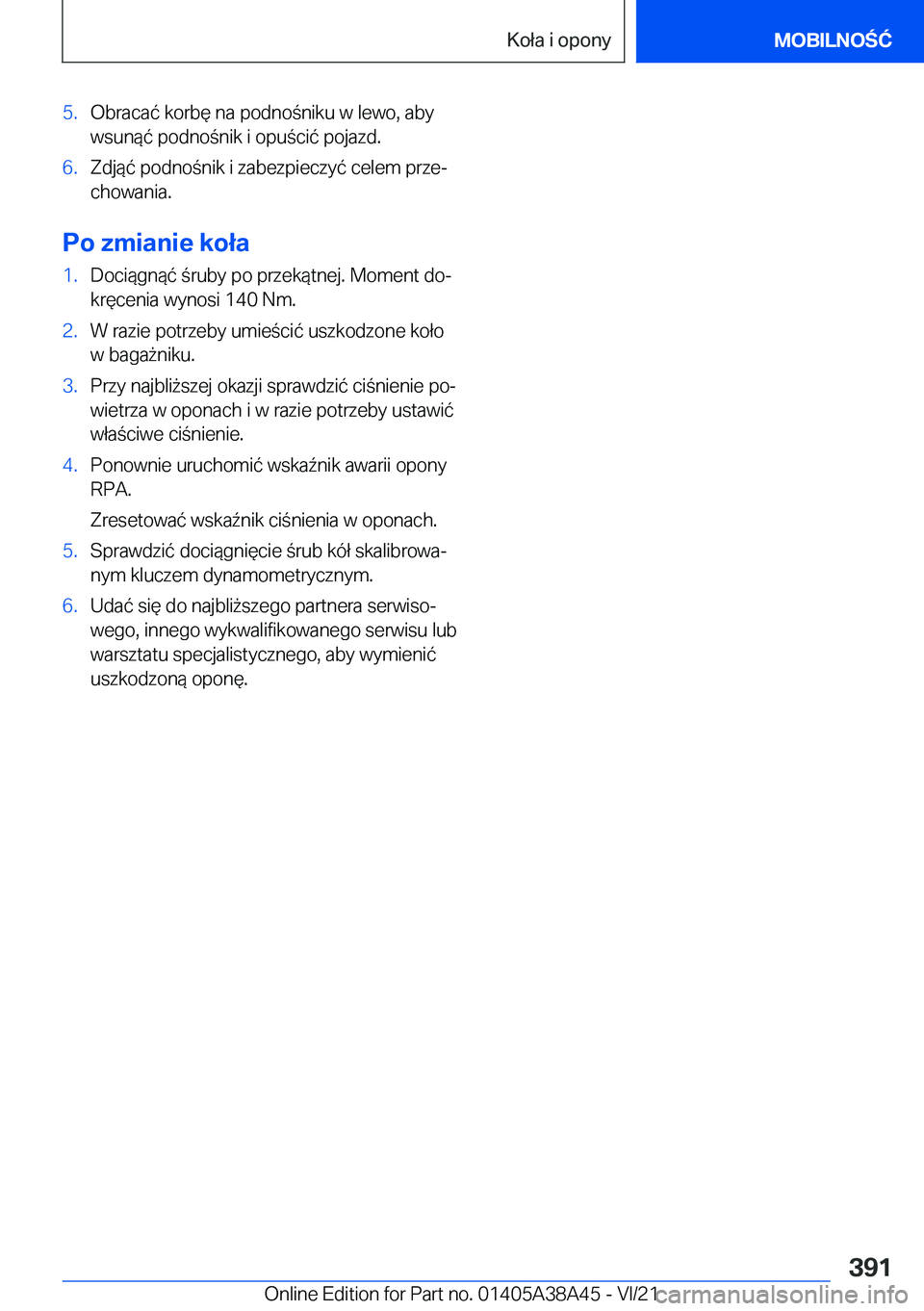BMW 4 SERIES GRAN COUPE 2022  Instrukcja obsługi (in Polish) �5�.�O�b�r�a�c�a�