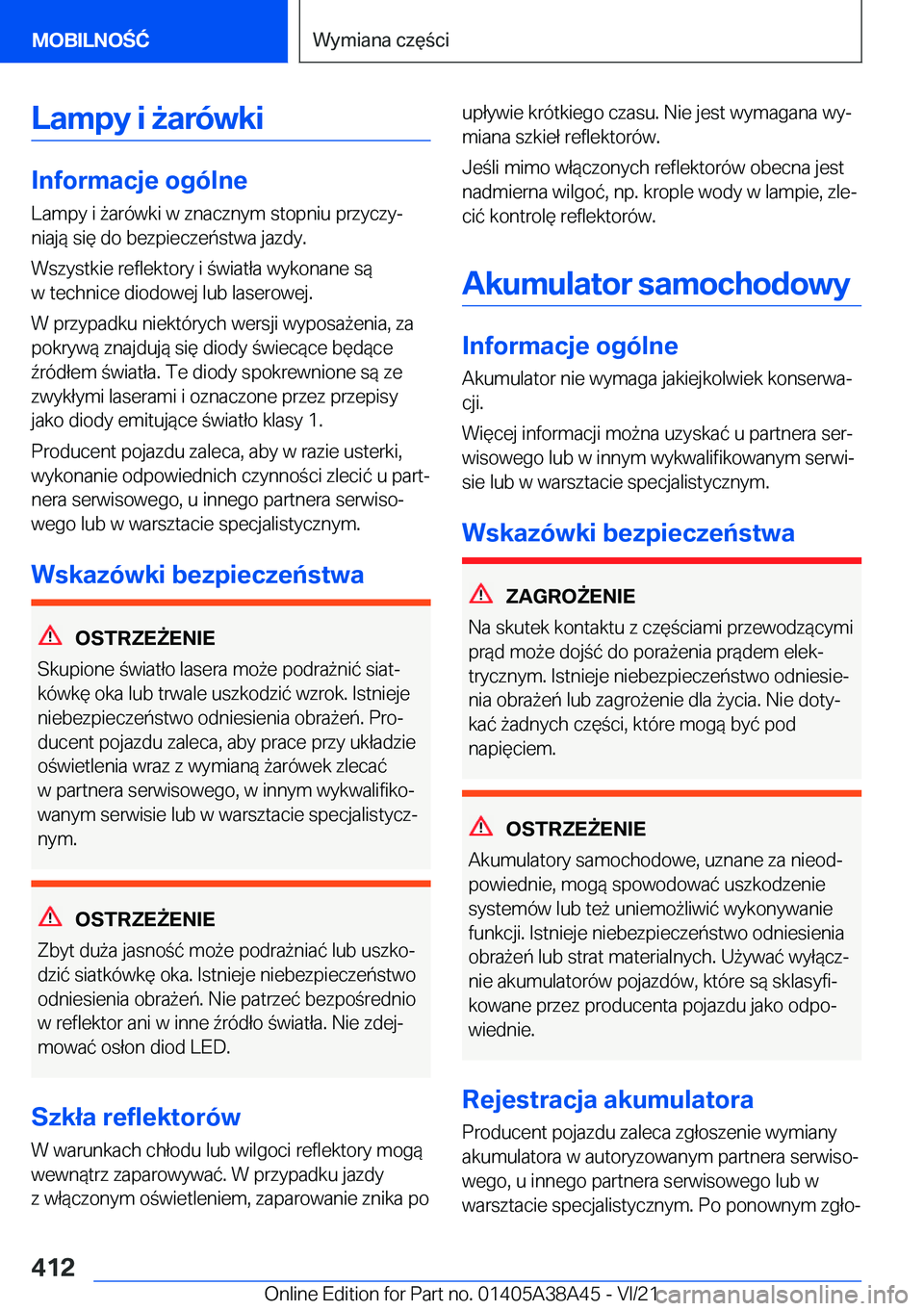 BMW 4 SERIES GRAN COUPE 2022  Instrukcja obsługi (in Polish) �L�a�m�p�y��i�9�a�r�