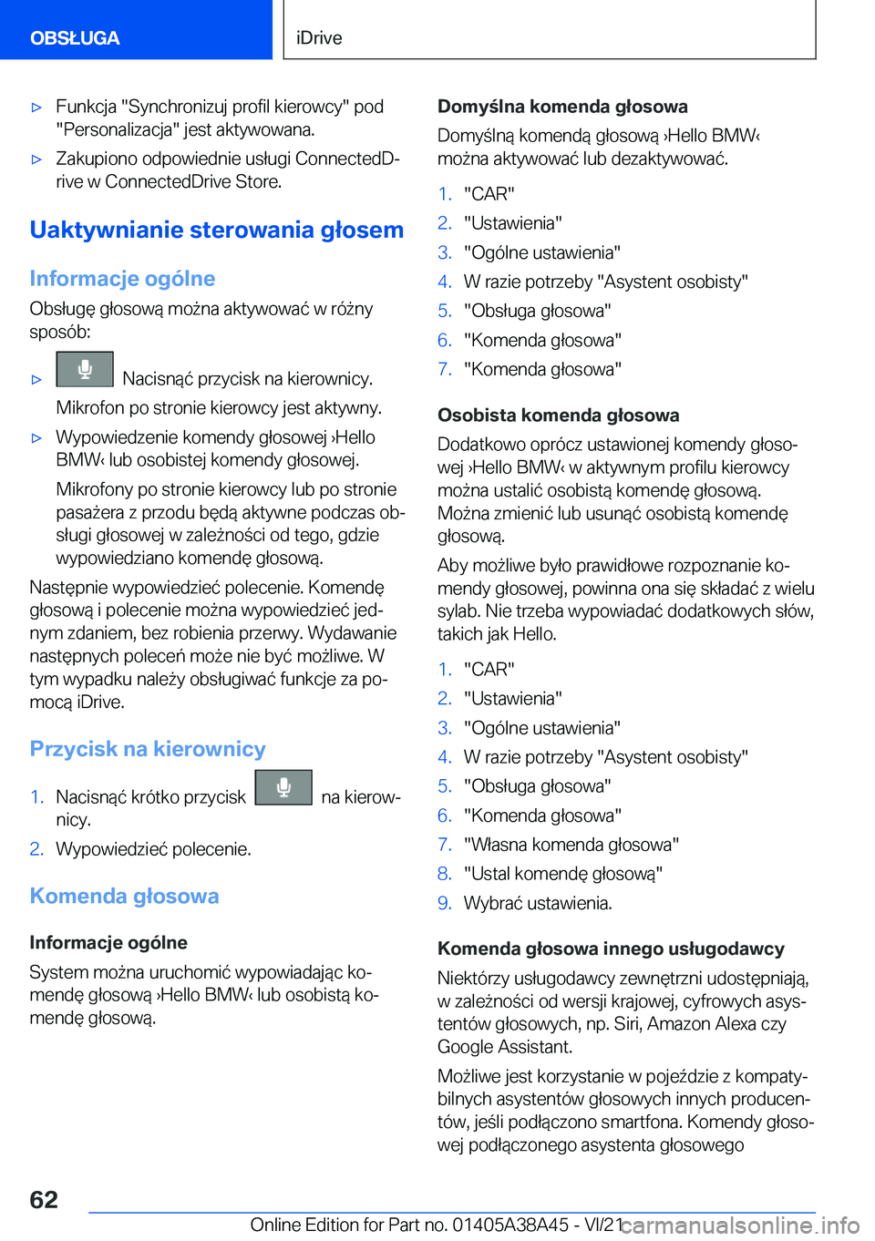 BMW 4 SERIES GRAN COUPE 2022  Instrukcja obsługi (in Polish) 'x�F�u�n�k�c�j�a���S�y�n�c�h�r�o�n�i�z�u�j��p�r�o�f�i�l��k�i�e�r�o�w�c�y���p�o�d��P�e�r�s�o�n�a�l�i�z�a�c�j�a���j�e�s�t��a�k�t�y�w�o�w�a�n�a�.'x�Z�a�k�u�p�i�o�n�o��o�d�p�o�w�i�e�d�n