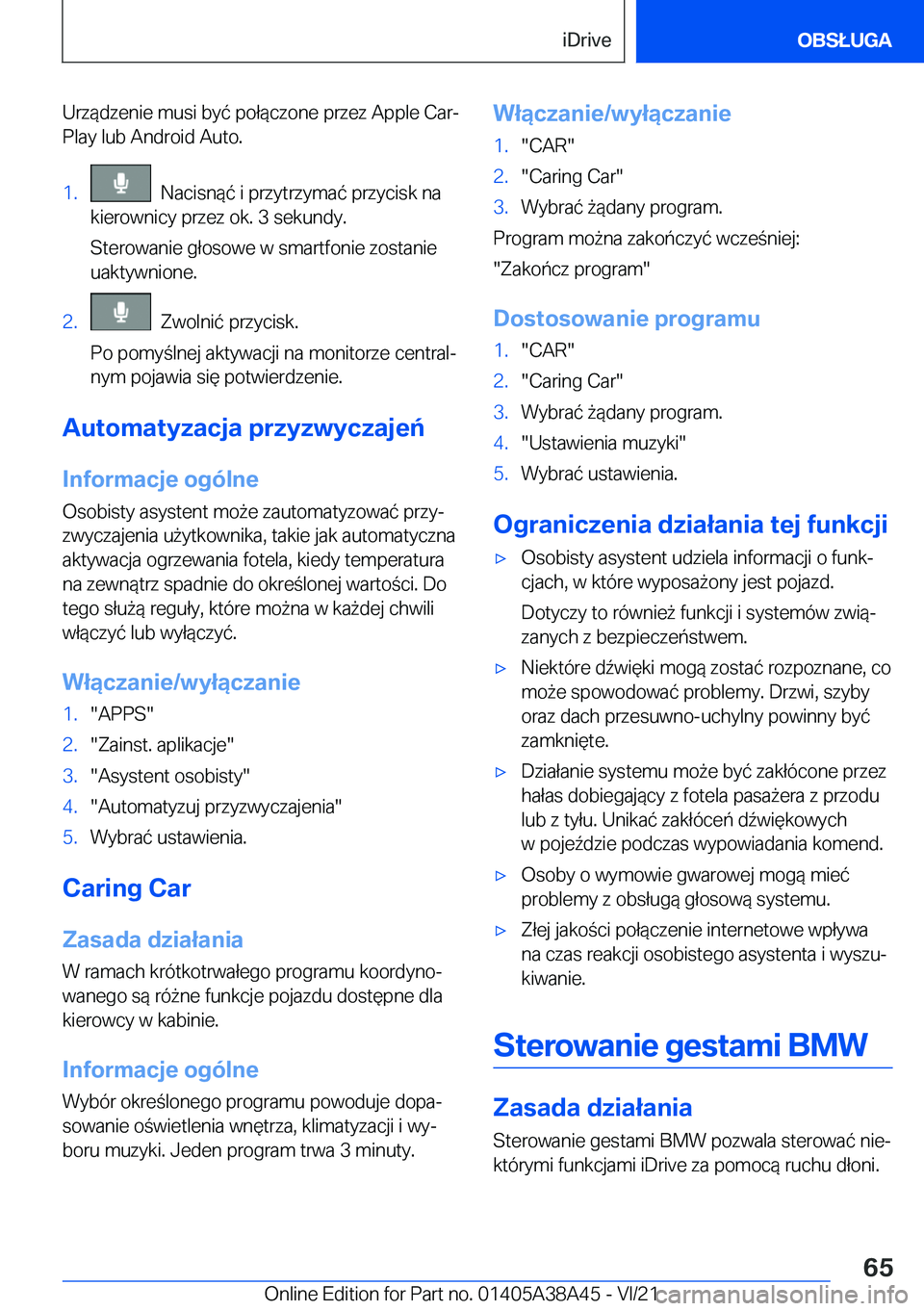 BMW 4 SERIES GRAN COUPE 2022  Instrukcja obsługi (in Polish) �U�r�z�