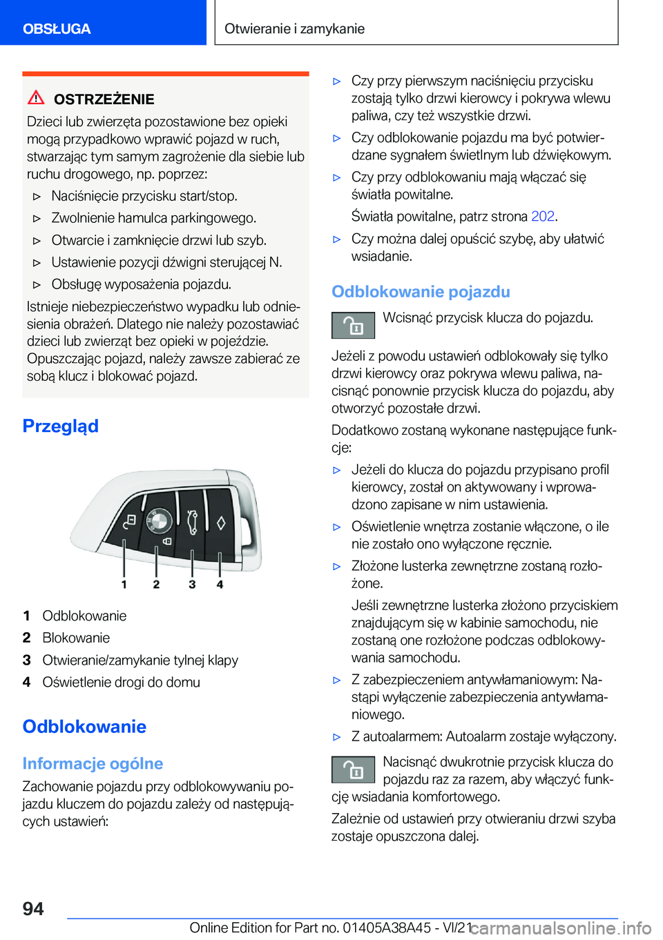 BMW 4 SERIES GRAN COUPE 2022  Instrukcja obsługi (in Polish) �O�S�T�R�Z�E8�E�N�I�E
�D�z�i�e�c�i��l�u�b��z�w�i�e�r�z�
