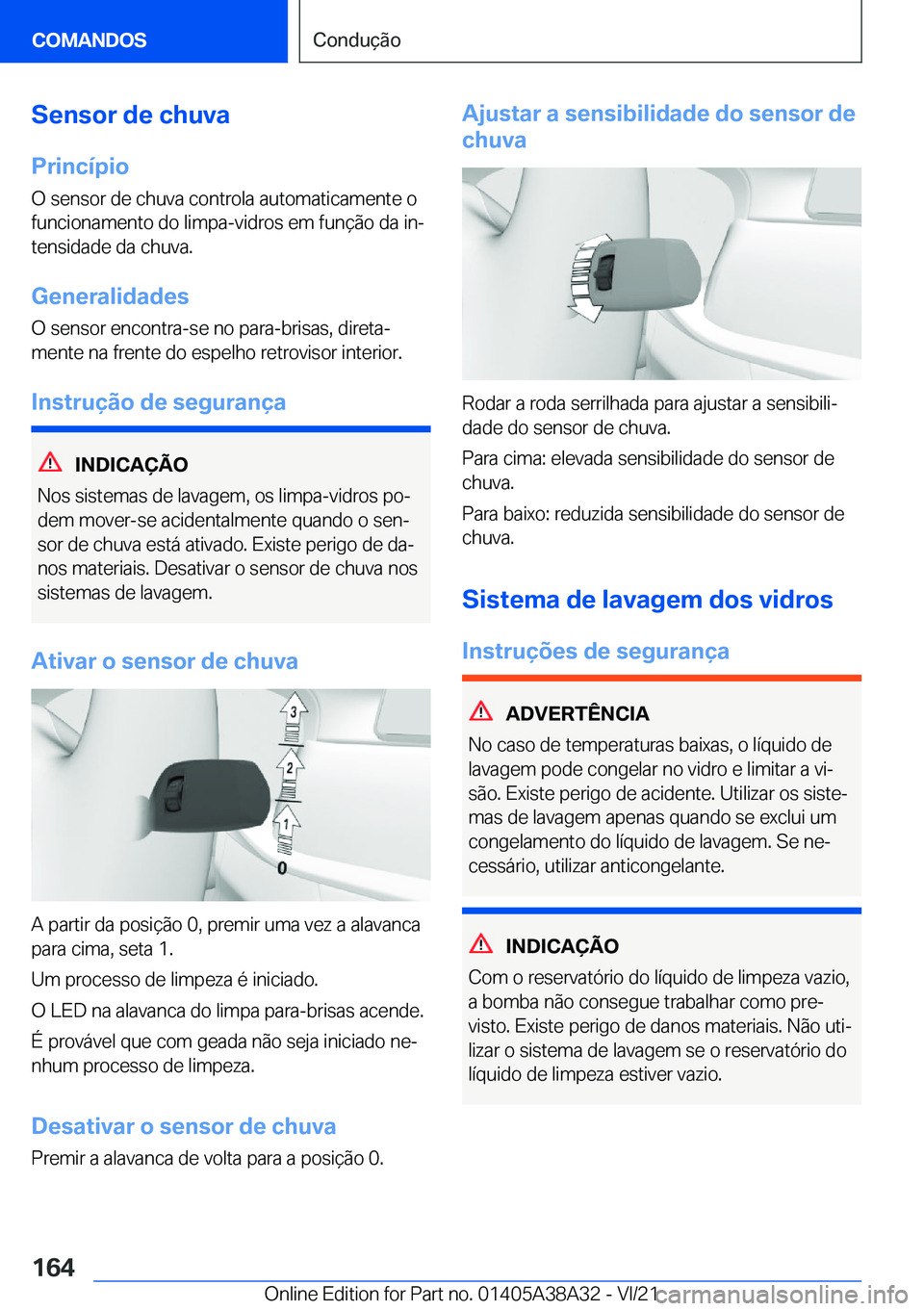 BMW 4 SERIES GRAN COUPE 2022  Manual do condutor (in Portuguese) �S�e�n�s�o�r��d�e��c�h�u�v�a�P�r�i�n�c�
