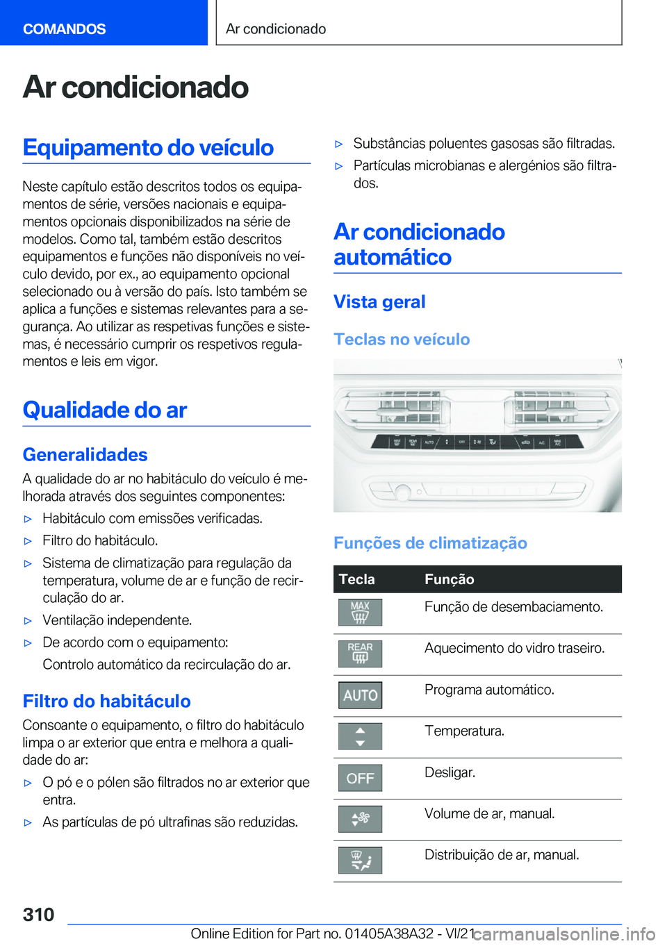BMW 4 SERIES GRAN COUPE 2022  Manual do condutor (in Portuguese) �A�r��c�o�n�d�i�c�i�o�n�a�d�o�E�q�u�i�p�a�m�e�n�t�o��d�o��v�e�