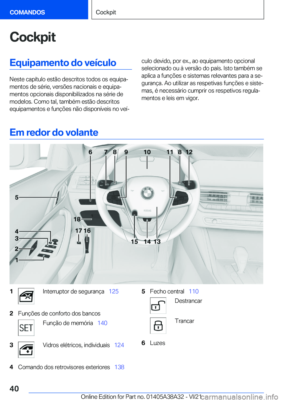 BMW 4 SERIES GRAN COUPE 2022  Manual do condutor (in Portuguese) �C�o�c�k�p�i�t�E�q�u�i�p�a�m�e�n�t�o��d�o��v�e�