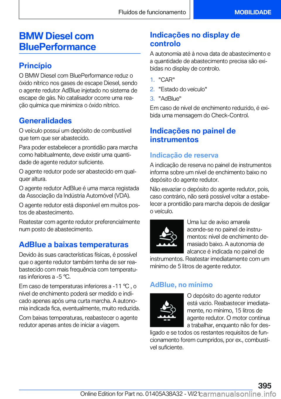 BMW 4 SERIES GRAN COUPE 2022  Manual do condutor (in Portuguese) �B�M�W��D�i�e�s�e�l��c�o�m�B�l�u�e�P�e�r�f�o�r�m�a�n�c�e
�P�r�i�n�c�