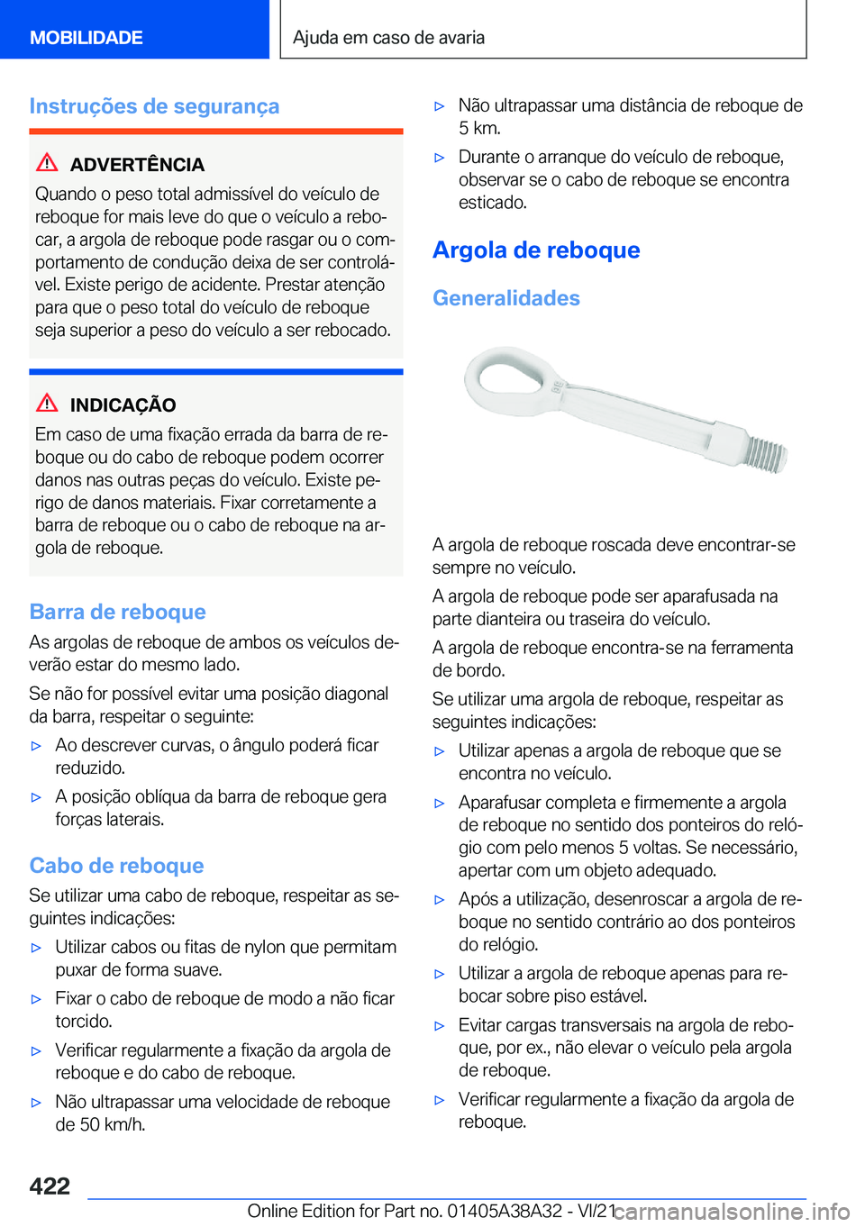 BMW 4 SERIES GRAN COUPE 2022  Manual do condutor (in Portuguese) �I�n�s�t�r�u�