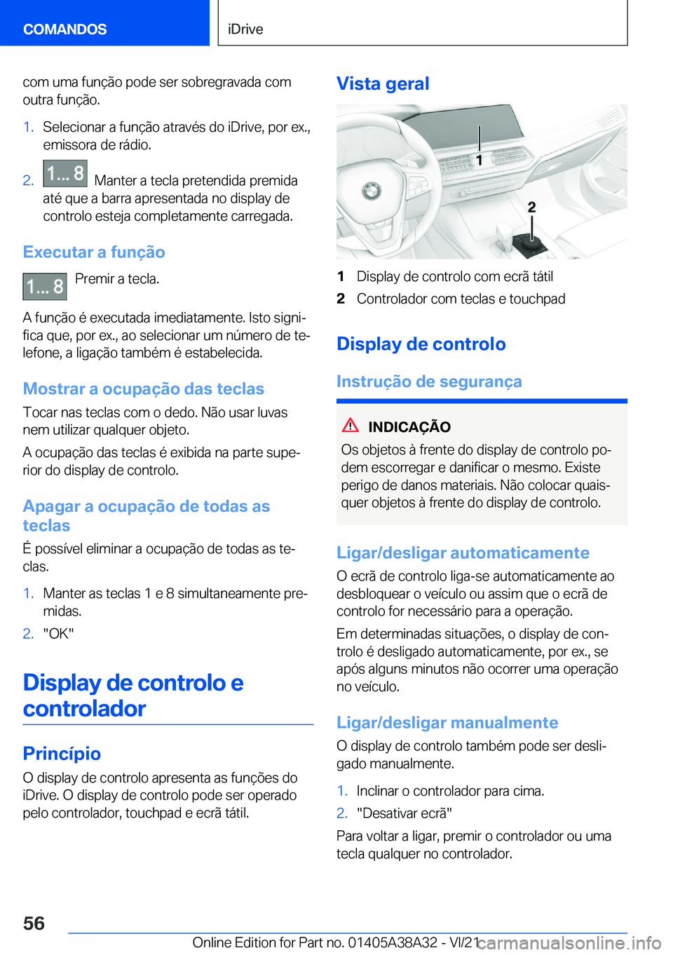 BMW 4 SERIES GRAN COUPE 2022  Manual do condutor (in Portuguese) �c�o�m��u�m�a��f�u�n�