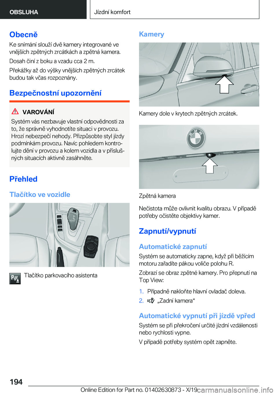 BMW 4 SERIES GRAN COUPE 2020  Návod na použití (in Czech) �O�b�e�c�n�ě�K�e��s�n�