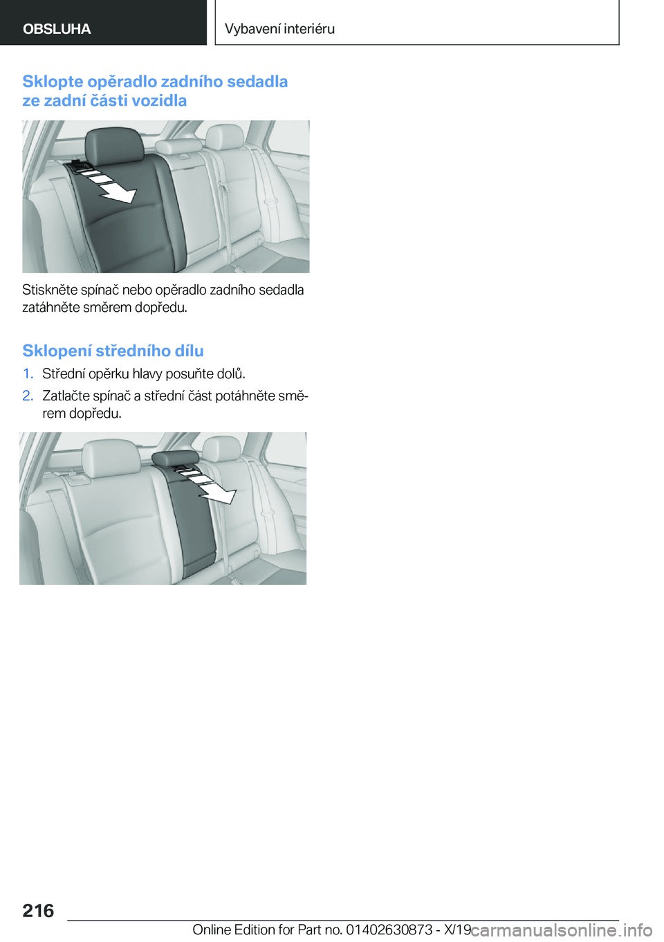 BMW 4 SERIES GRAN COUPE 2020  Návod na použití (in Czech) �S�k�l�o�p�t�e��o�p�ě�r�a�d�l�o��z�a�d�n�