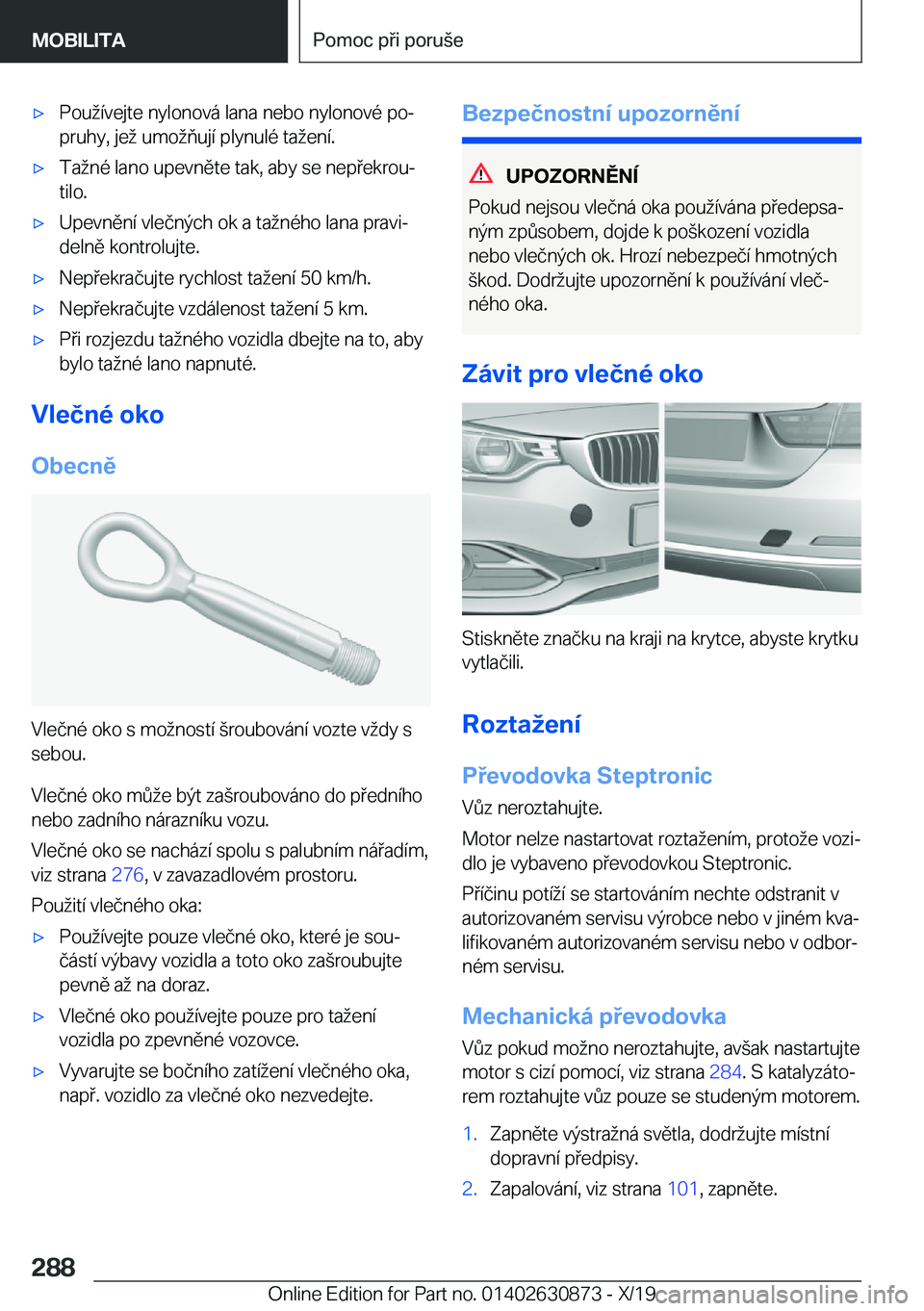 BMW 4 SERIES GRAN COUPE 2020  Návod na použití (in Czech) x�P�o�u�