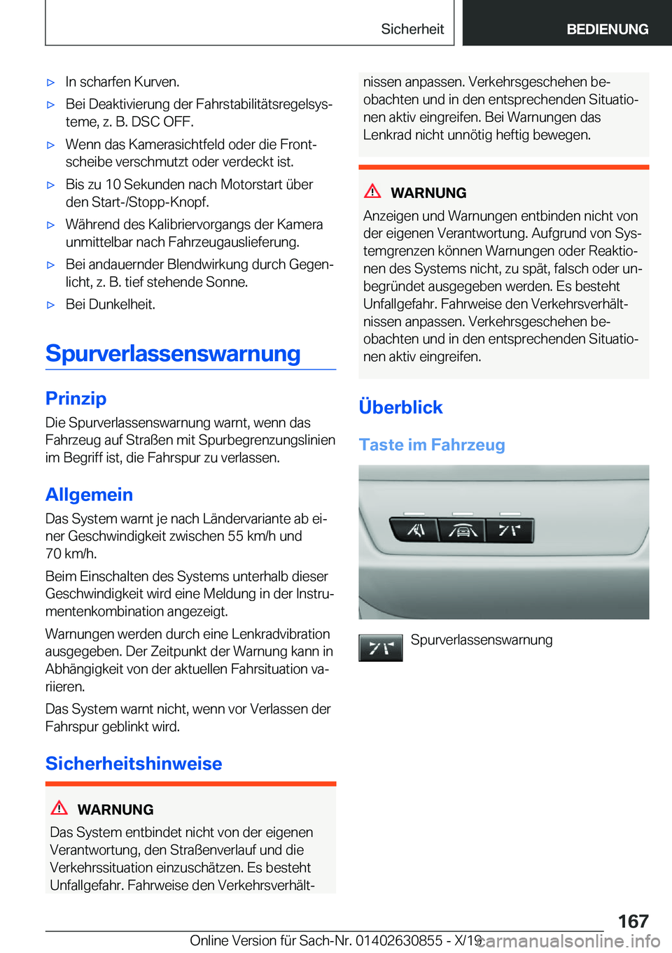 BMW 4 SERIES GRAN COUPE 2020  Betriebsanleitungen (in German) x�I�n��s�c�h�a�r�f�e�n��K�u�r�v�e�n�.x�B�e�i��D�e�a�k�t�i�v�i�e�r�u�n�g��d�e�r��F�a�h�r�s�t�a�b�i�l�i�t�