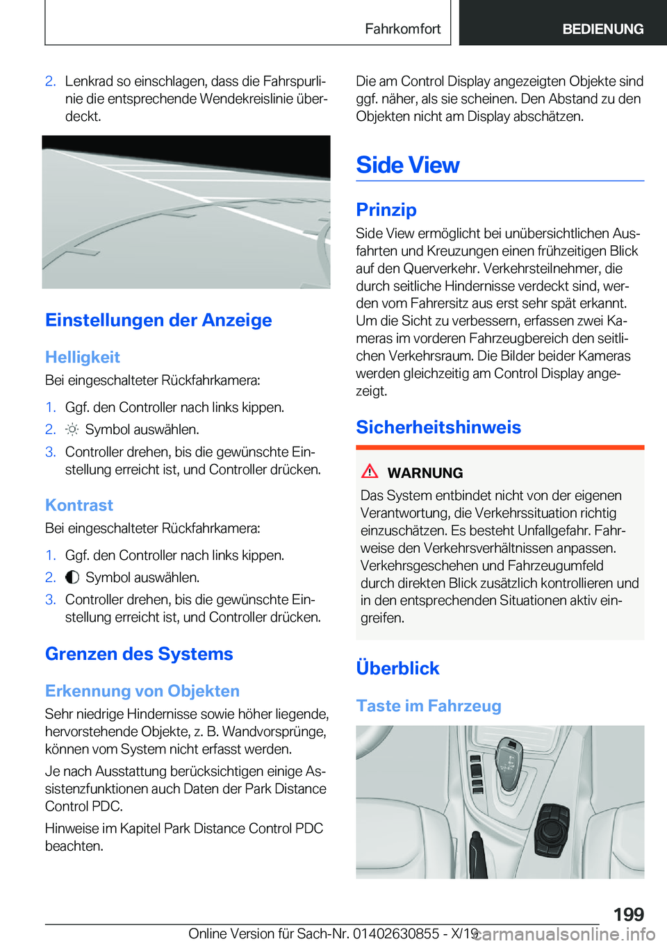 BMW 4 SERIES GRAN COUPE 2020  Betriebsanleitungen (in German) �2�.�L�e�n�k�r�a�d��s�o��e�i�n�s�c�h�l�a�g�e�n�,��d�a�s�s��d�i�e��F�a�h�r�s�p�u�r�l�ij
�n�i�e��d�i�e��e�n�t�s�p�r�e�c�h�e�n�d�e��W�e�n�d�e�k�r�e�i�s�l�i�n�i�e��