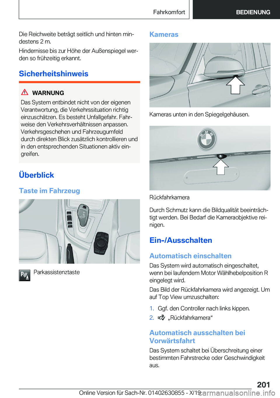 BMW 4 SERIES GRAN COUPE 2020  Betriebsanleitungen (in German) �D�i�e��R�e�i�c�h�w�e�i�t�e��b�e�t�r�