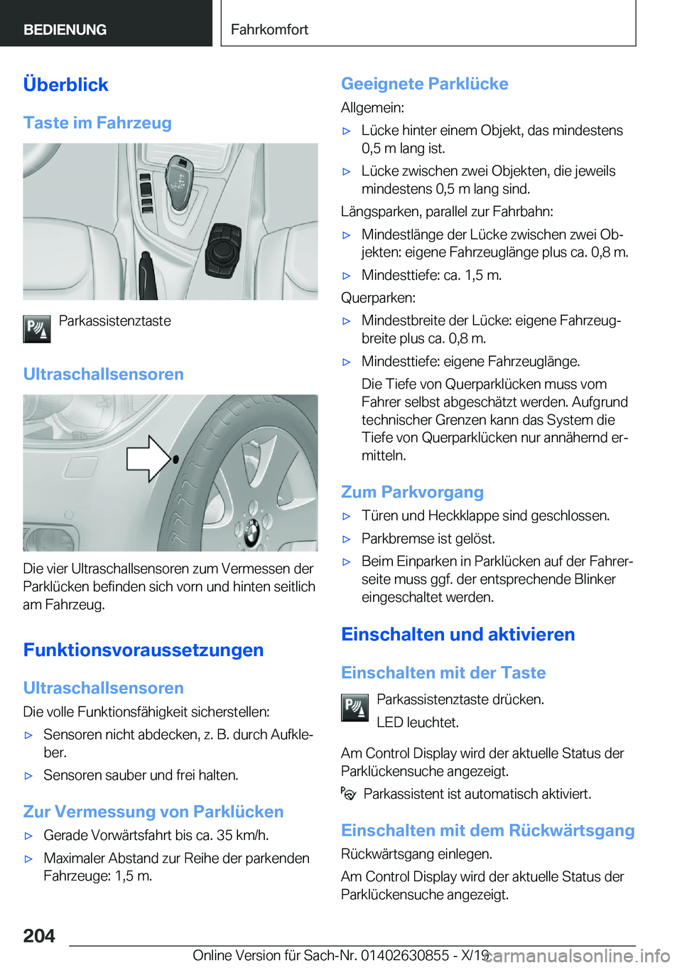 BMW 4 SERIES GRAN COUPE 2020  Betriebsanleitungen (in German) �
