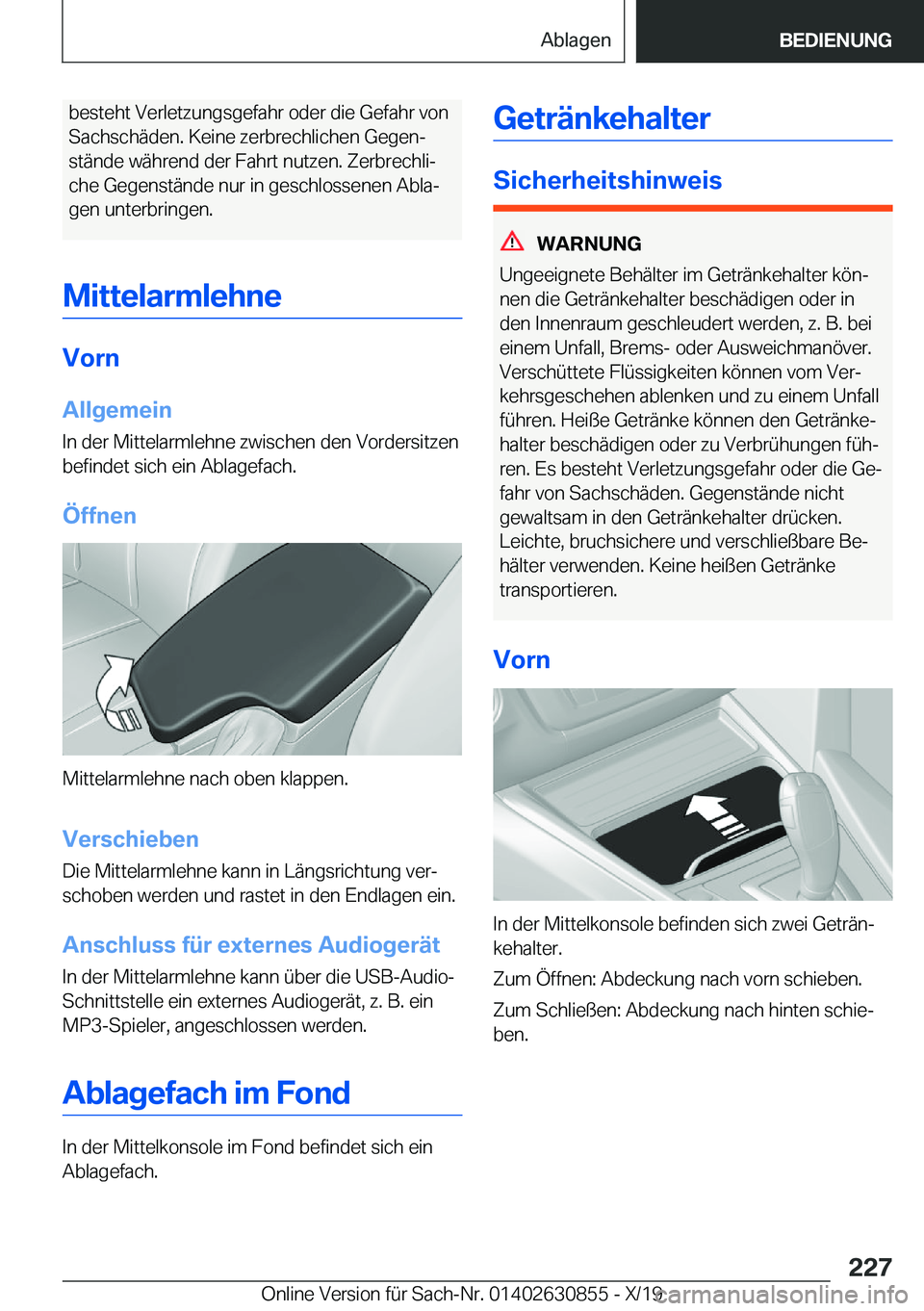 BMW 4 SERIES GRAN COUPE 2020  Betriebsanleitungen (in German) �b�e�s�t�e�h�t��V�e�r�l�e�t�z�u�n�g�s�g�e�f�a�h�r��o�d�e�r��d�i�e��G�e�f�a�h�r��v�o�n�S�a�c�h�s�c�h�