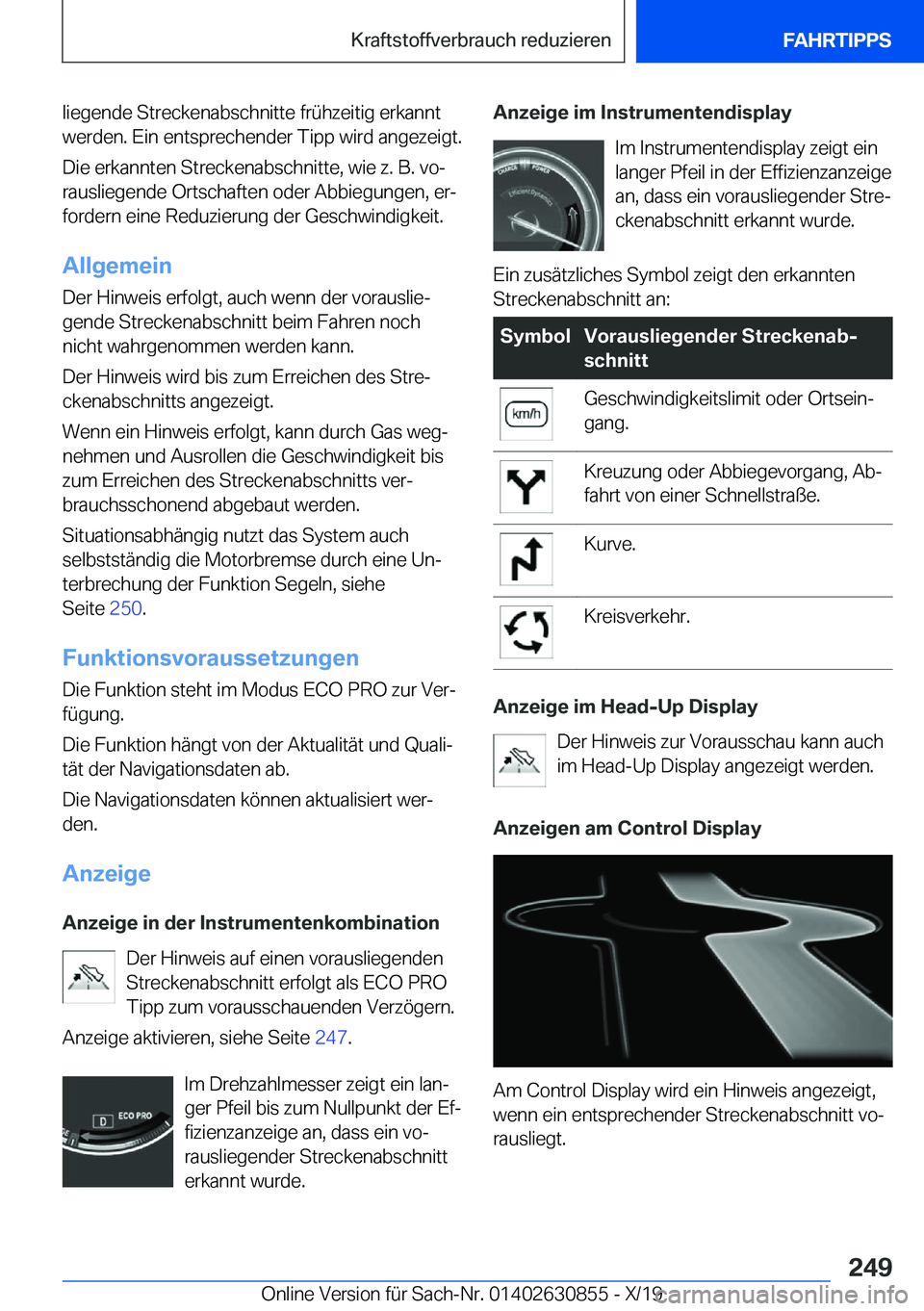 BMW 4 SERIES GRAN COUPE 2020  Betriebsanleitungen (in German) �l�i�e�g�e�n�d�e��S�t�r�e�c�k�e�n�a�b�s�c�h�n�i�t�t�e��f�r�