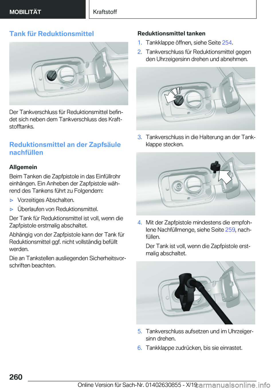 BMW 4 SERIES GRAN COUPE 2020  Betriebsanleitungen (in German) �T�a�n�k��f�