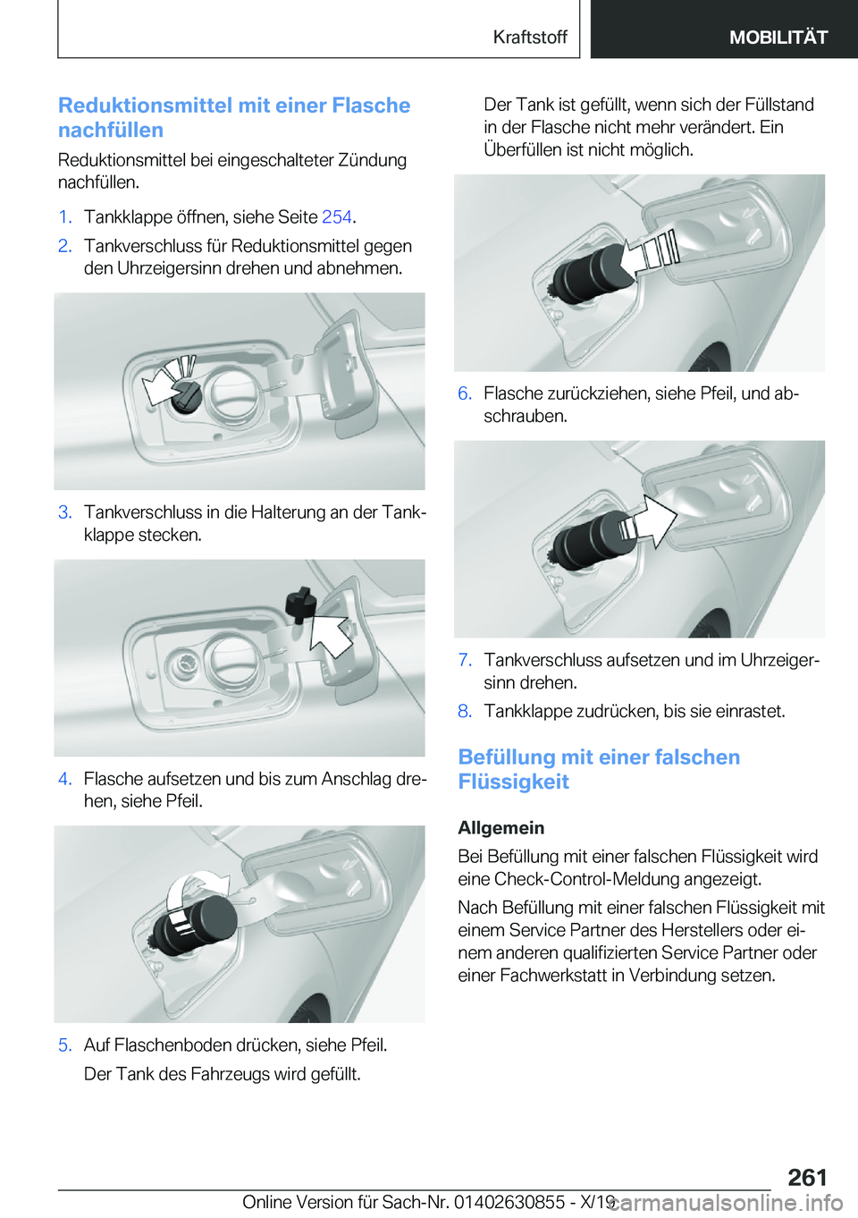 BMW 4 SERIES GRAN COUPE 2020  Betriebsanleitungen (in German) �R�e�d�u�k�t�i�o�n�s�m�i�t�t�e�l��m�i�t��e�i�n�e�r��F�l�a�s�c�h�e
�n�a�c�h�f�