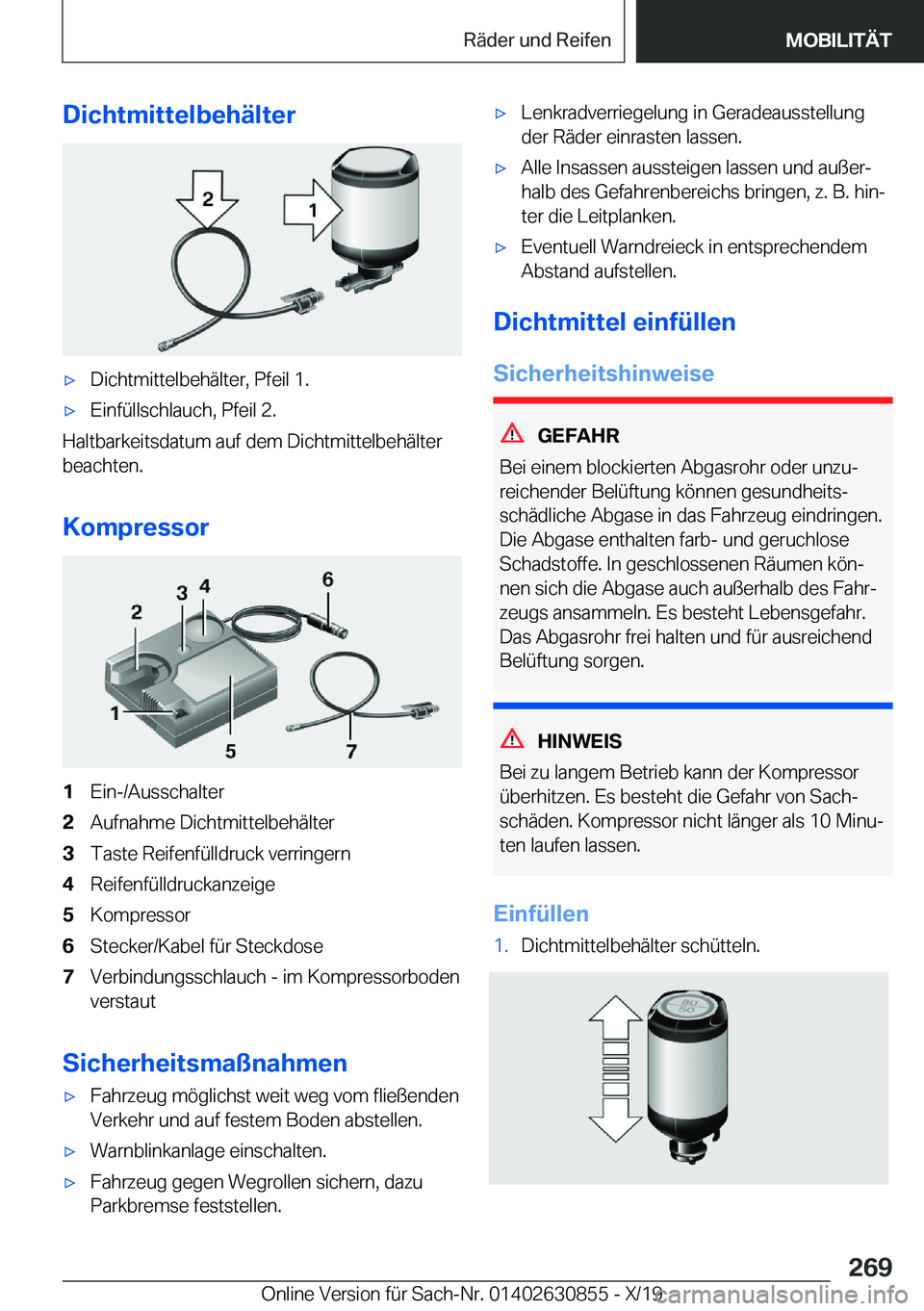 BMW 4 SERIES GRAN COUPE 2020  Betriebsanleitungen (in German) �D�i�c�h�t�m�i�t�t�e�l�b�e�h�