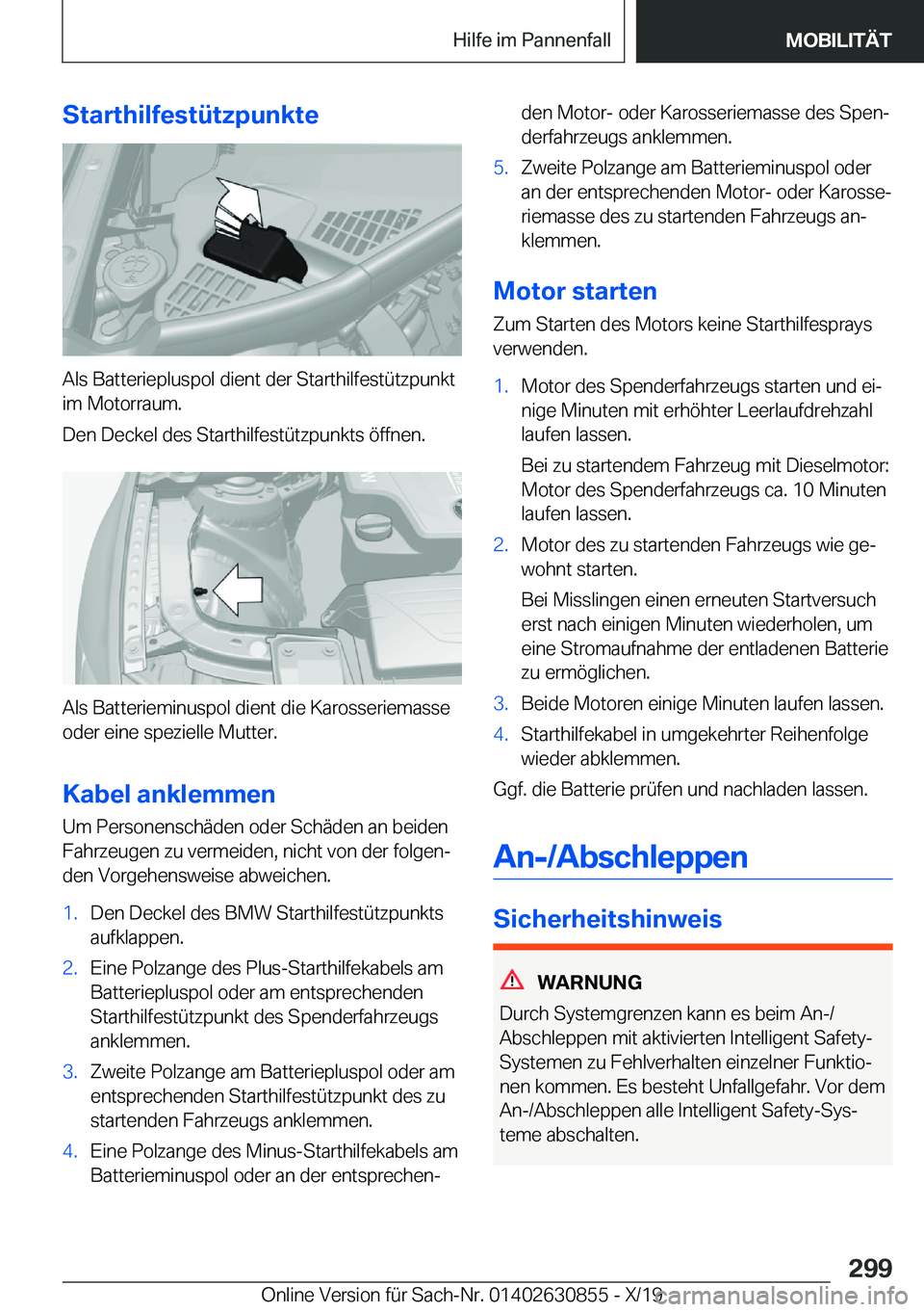 BMW 4 SERIES GRAN COUPE 2020  Betriebsanleitungen (in German) �S�t�a�r�t�h�i�l�f�e�s�t�