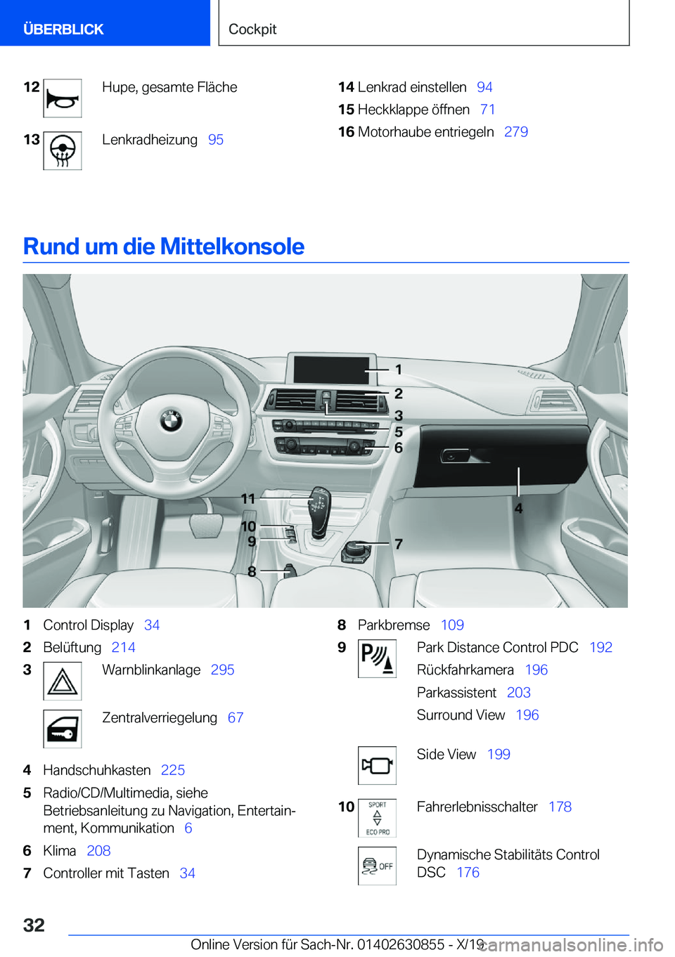 BMW 4 SERIES GRAN COUPE 2020  Betriebsanleitungen (in German) �1�2�H�u�p�e�,��g�e�s�a�m�t�e��F�l�