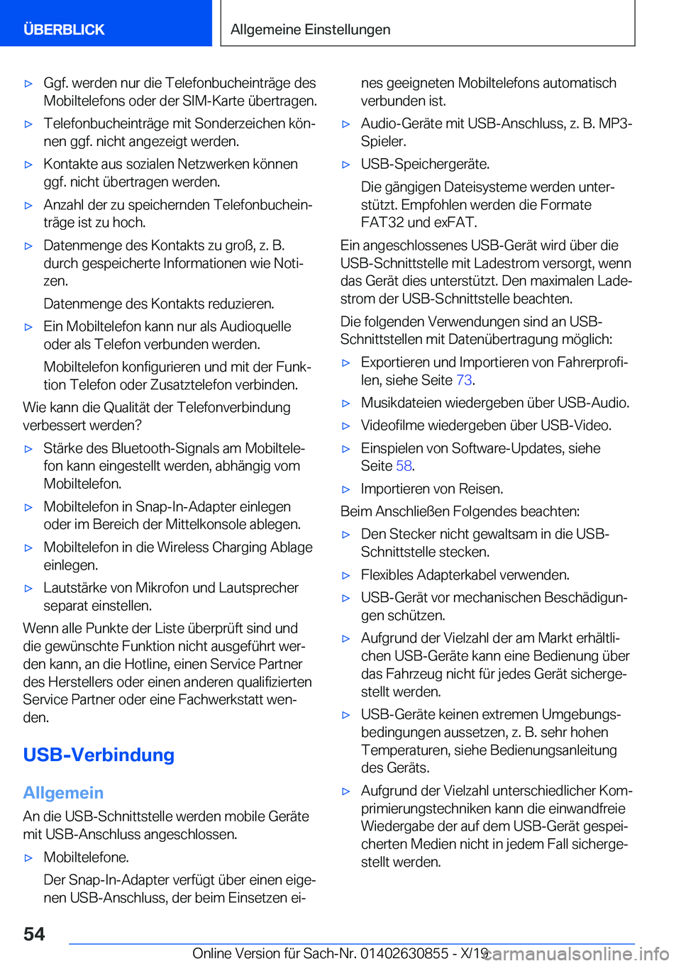 BMW 4 SERIES GRAN COUPE 2020  Betriebsanleitungen (in German) x�G�g�f�.��w�e�r�d�e�n��n�u�r��d�i�e��T�e�l�e�f�o�n�b�u�c�h�e�i�n�t�r�