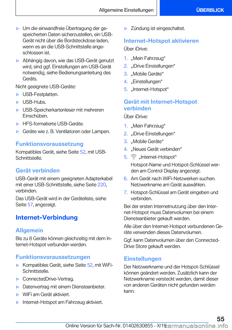 BMW 4 SERIES GRAN COUPE 2020  Betriebsanleitungen (in German) x�U�m��d�i�e��e�i�n�w�a�n�d�f�r�e�i�e��