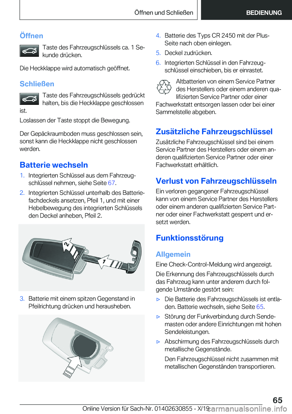 BMW 4 SERIES GRAN COUPE 2020  Betriebsanleitungen (in German) �