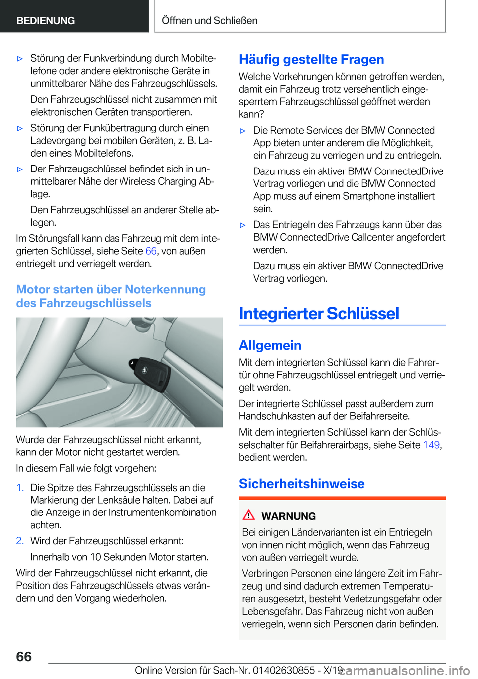 BMW 4 SERIES GRAN COUPE 2020  Betriebsanleitungen (in German) x�S�t�