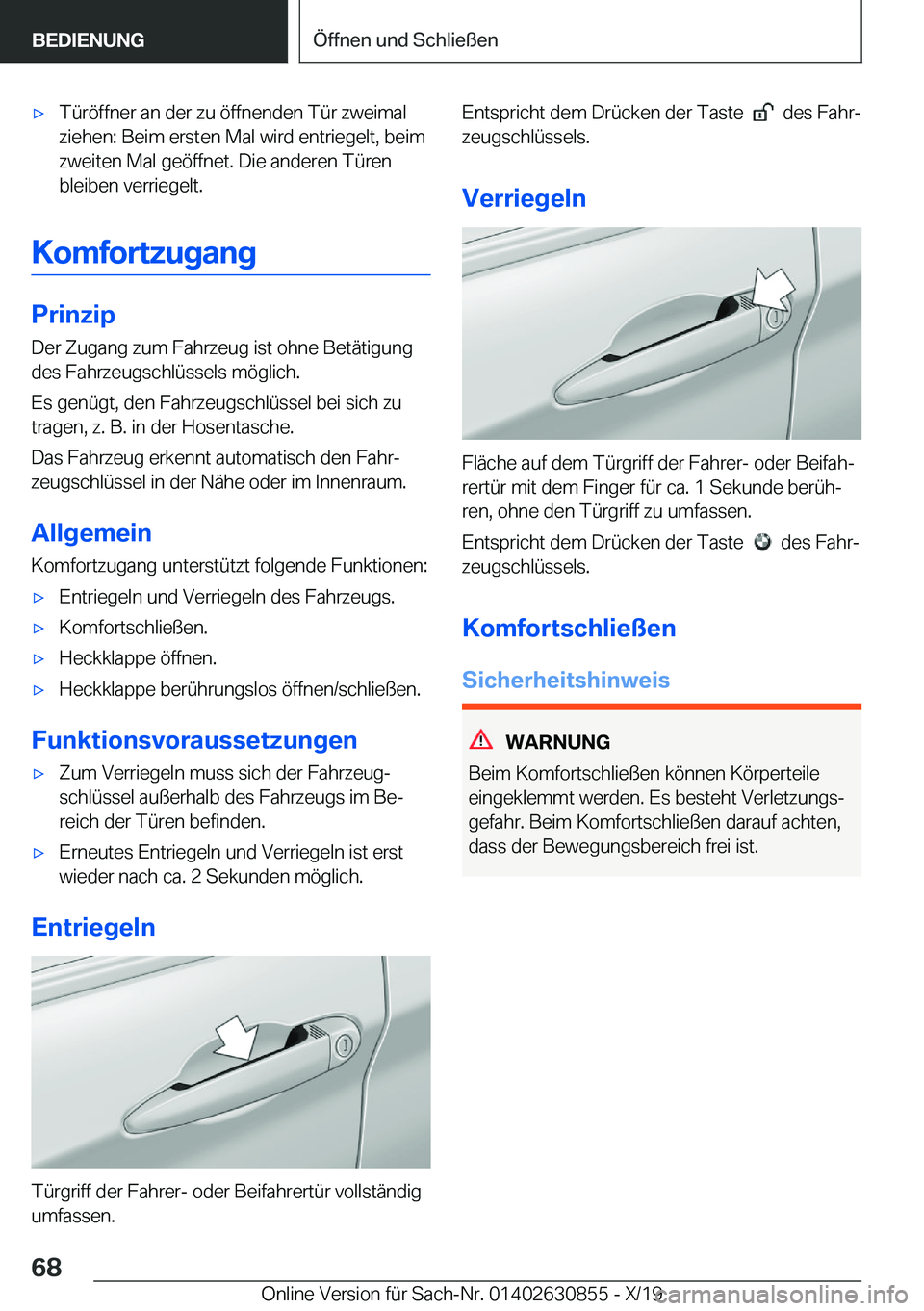 BMW 4 SERIES GRAN COUPE 2020  Betriebsanleitungen (in German) x�T�