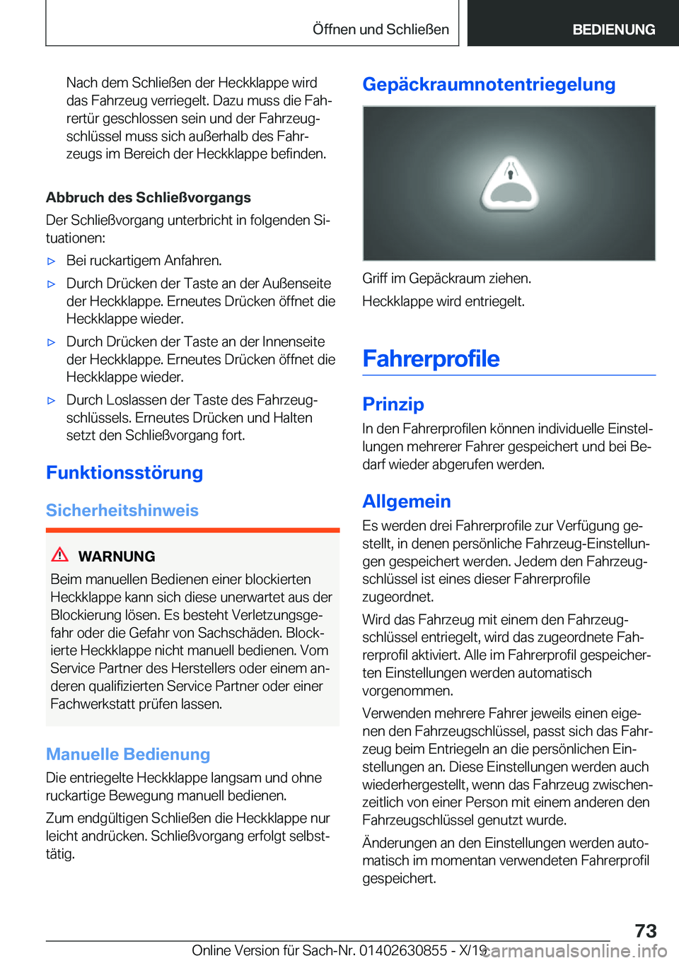 BMW 4 SERIES GRAN COUPE 2020  Betriebsanleitungen (in German) �N�a�c�h��d�e�m��S�c�h�l�i�e�