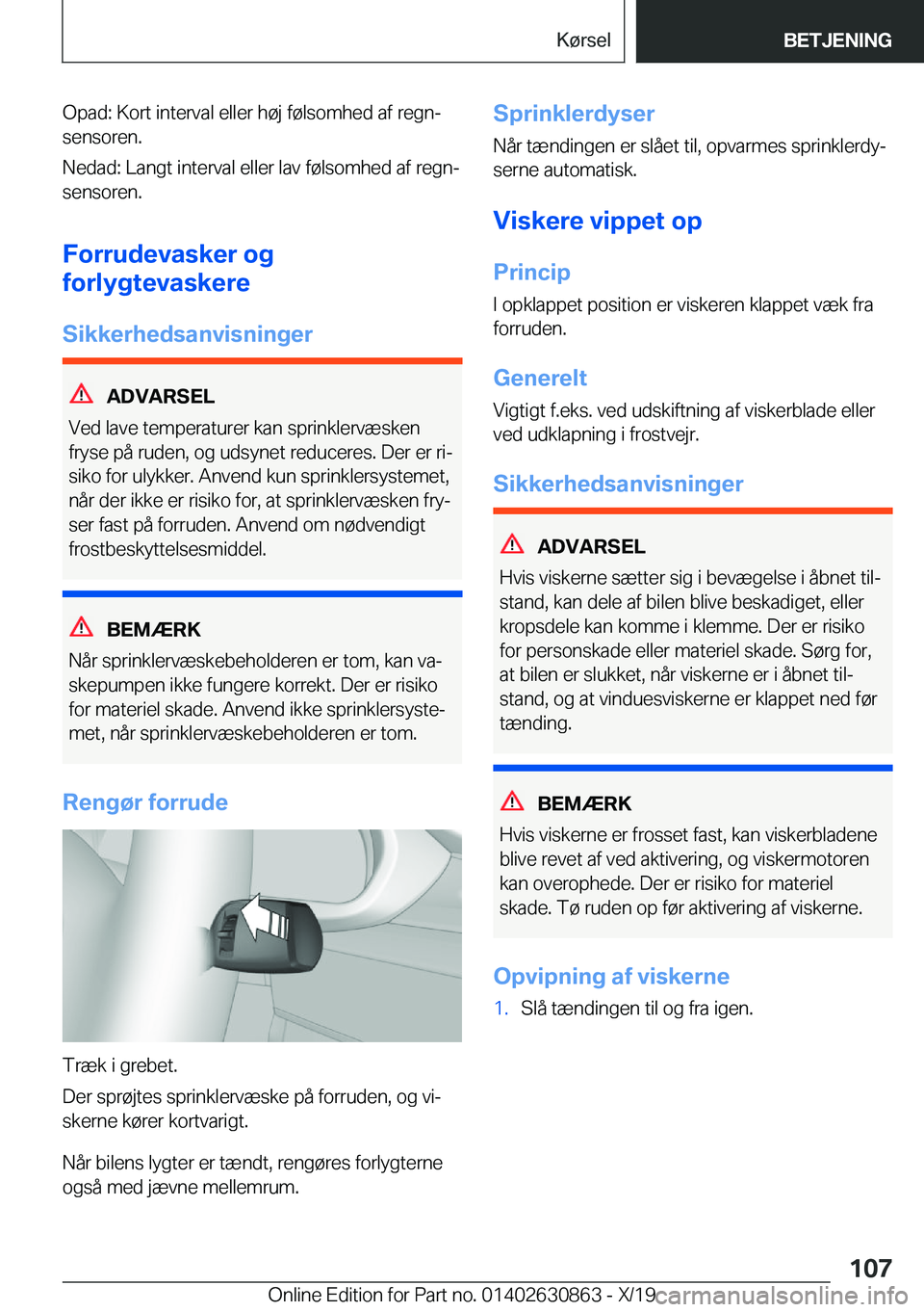 BMW 4 SERIES GRAN COUPE 2020  InstruktionsbØger (in Danish) �O�p�a�d�:��K�o�r�t��i�n�t�e�r�v�a�l��e�l�l�e�r��h�
