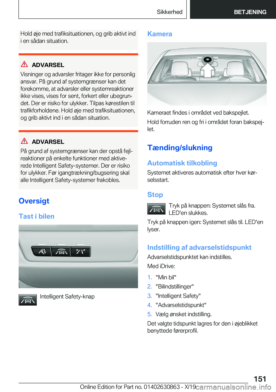 BMW 4 SERIES GRAN COUPE 2020  InstruktionsbØger (in Danish) �H�o�l�d��