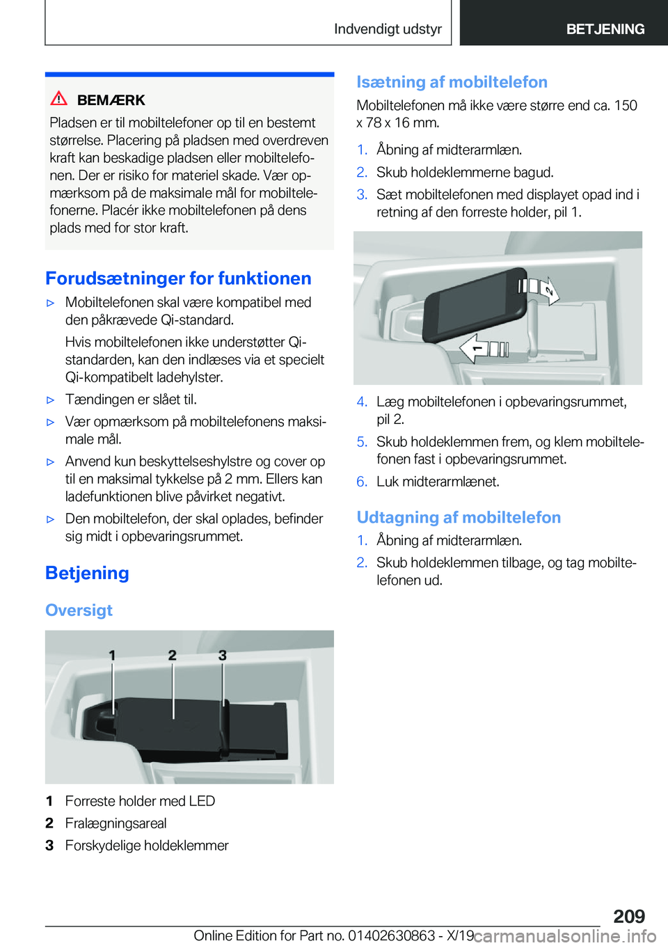 BMW 4 SERIES GRAN COUPE 2020  InstruktionsbØger (in Danish) �B�E�M�Æ�R�K
�P�l�a�d�s�e�n��e�r��t�i�l��m�o�b�i�l�t�e�l�e�f�o�n�e�r��o�p��t�i�l��e�n��b�e�s�t�e�m�t
�s�t�