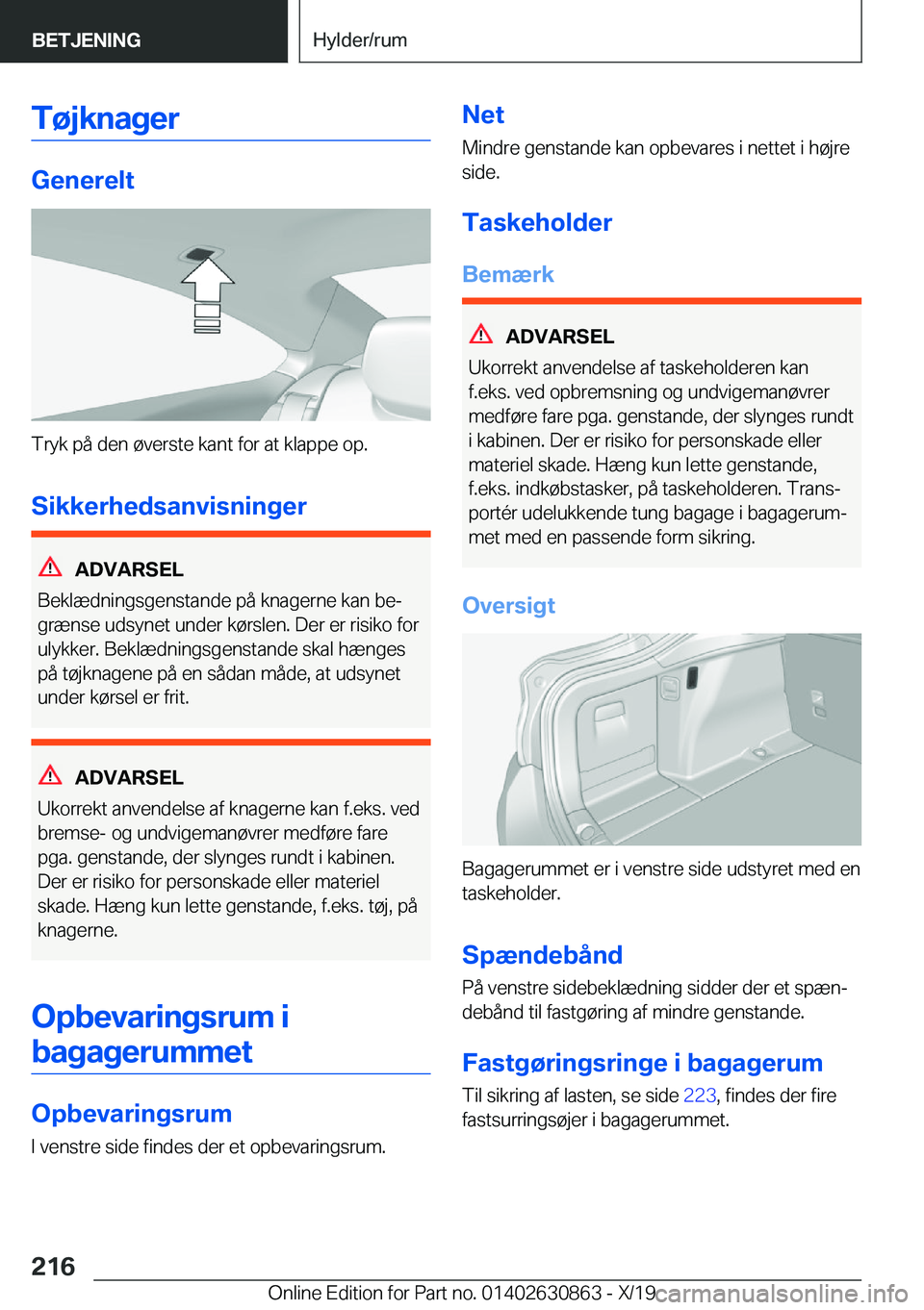 BMW 4 SERIES GRAN COUPE 2020  InstruktionsbØger (in Danish) �T�