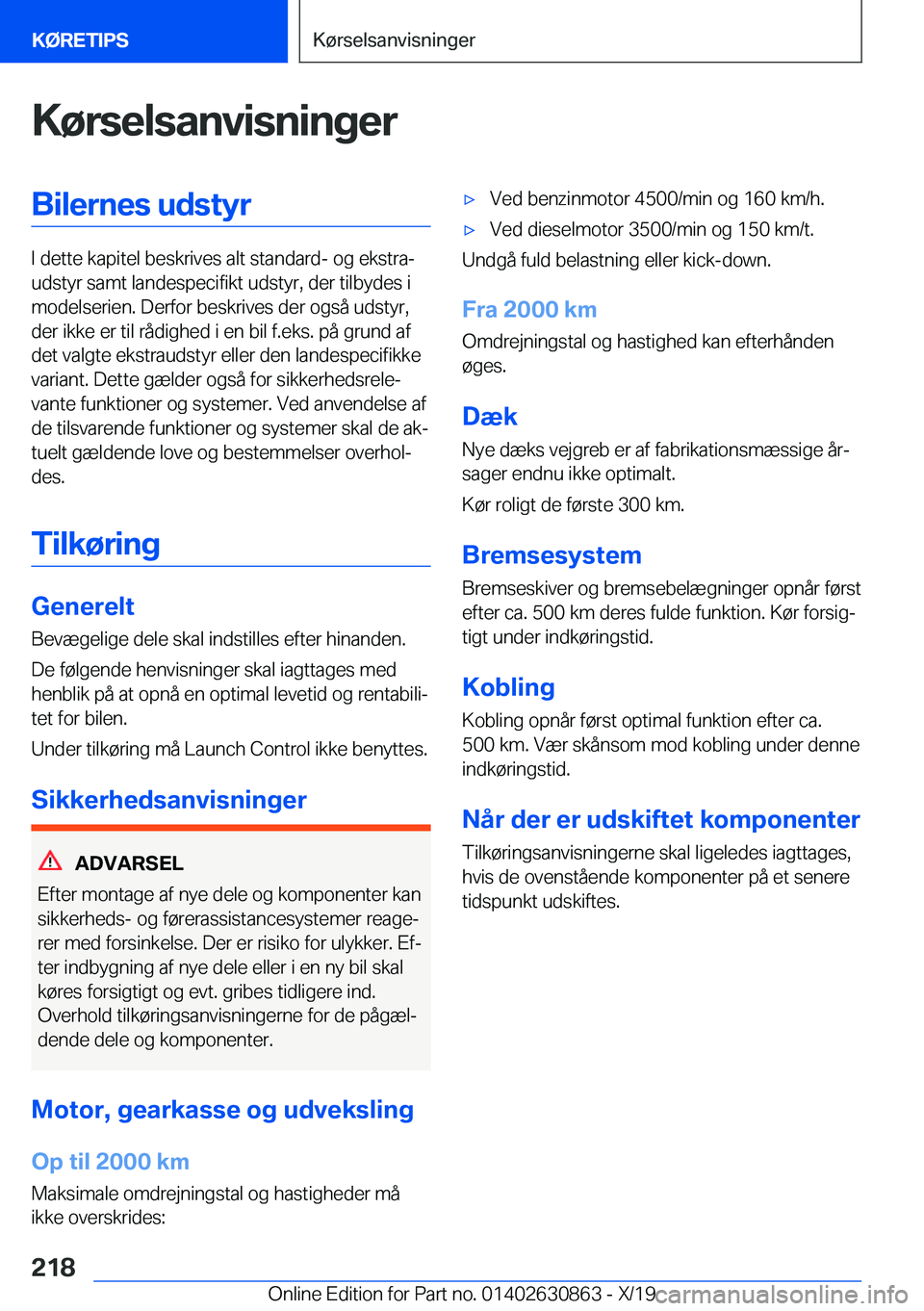 BMW 4 SERIES GRAN COUPE 2020  InstruktionsbØger (in Danish) �K�