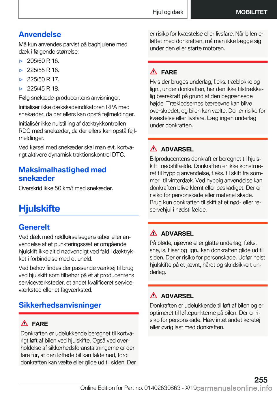 BMW 4 SERIES GRAN COUPE 2020  InstruktionsbØger (in Danish) �A�n�v�e�n�d�e�l�s�e�M�å��k�u�n��a�n�v�e�n�d�e�s��p�a�r�v�i�s�t��p�å��b�a�g�h�j�u�l�e�n�e��m�e�d�d�æ�k��i��f�