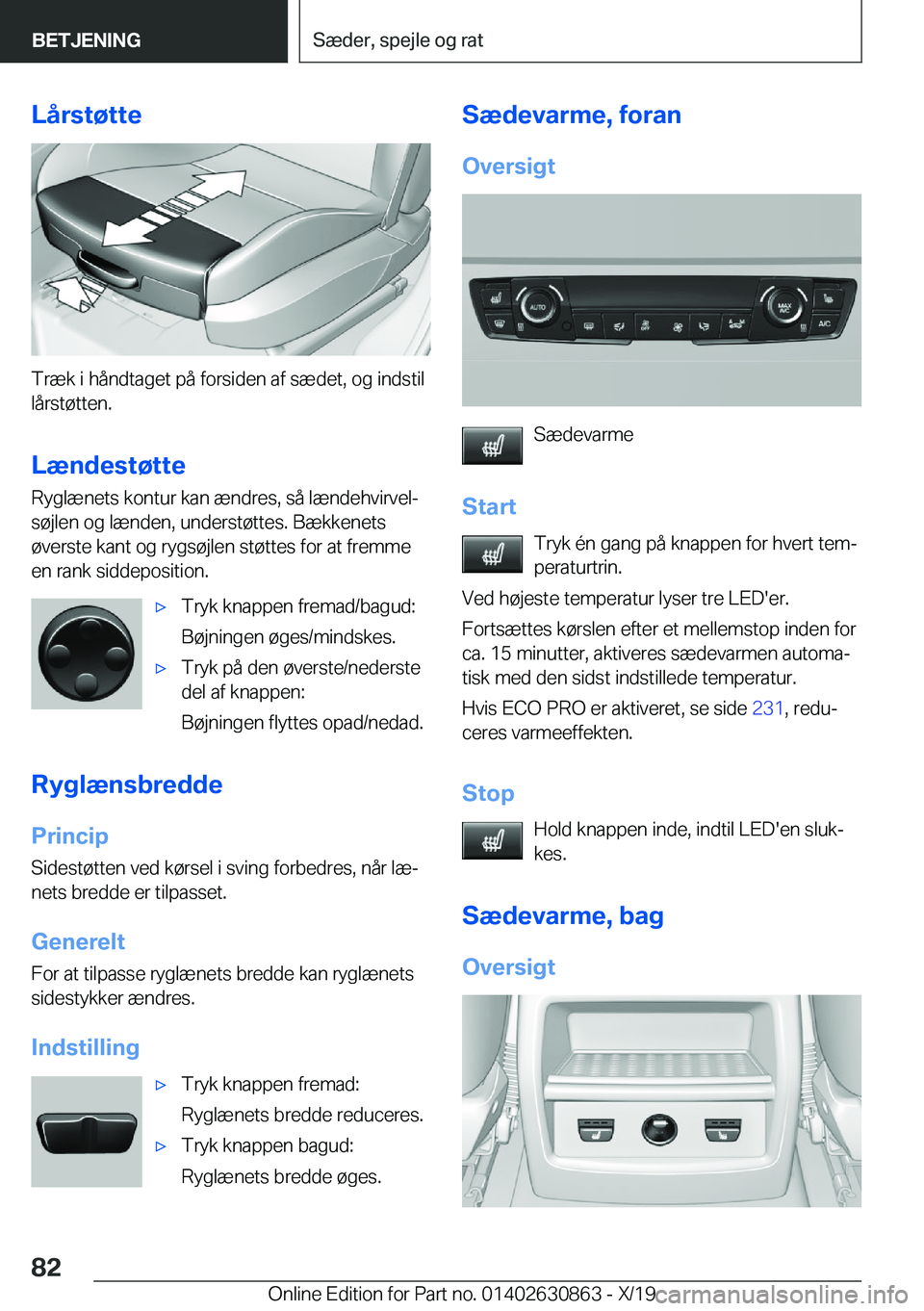 BMW 4 SERIES GRAN COUPE 2020  InstruktionsbØger (in Danish) �L�å�r�s�t�