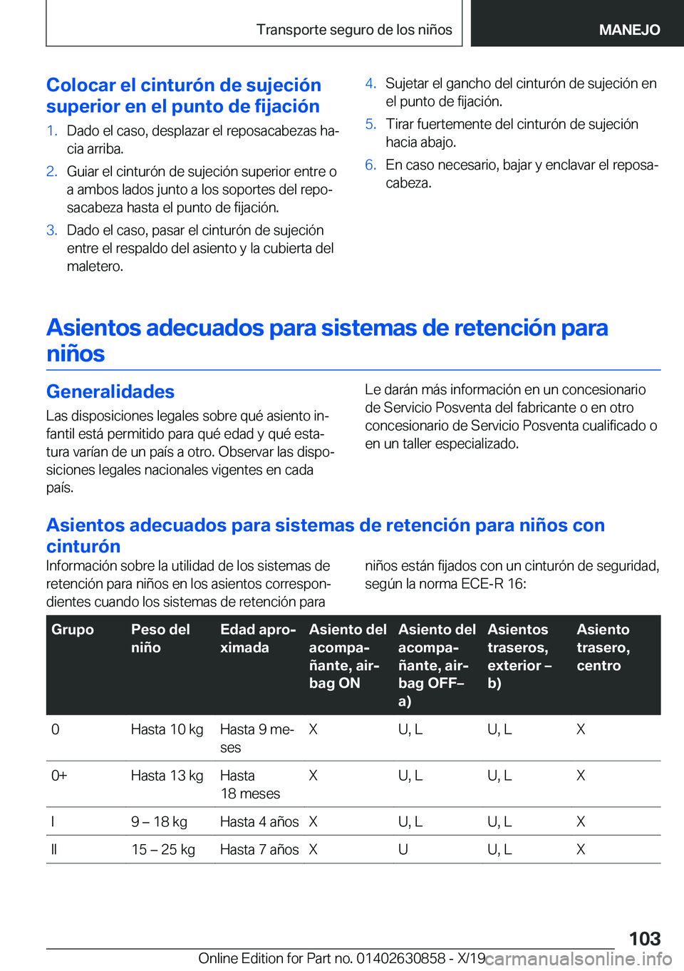 BMW 4 SERIES GRAN COUPE 2020  Manuales de Empleo (in Spanish) �C�o�l�o�c�a�r��e�l��c�i�n�t�u�r�
