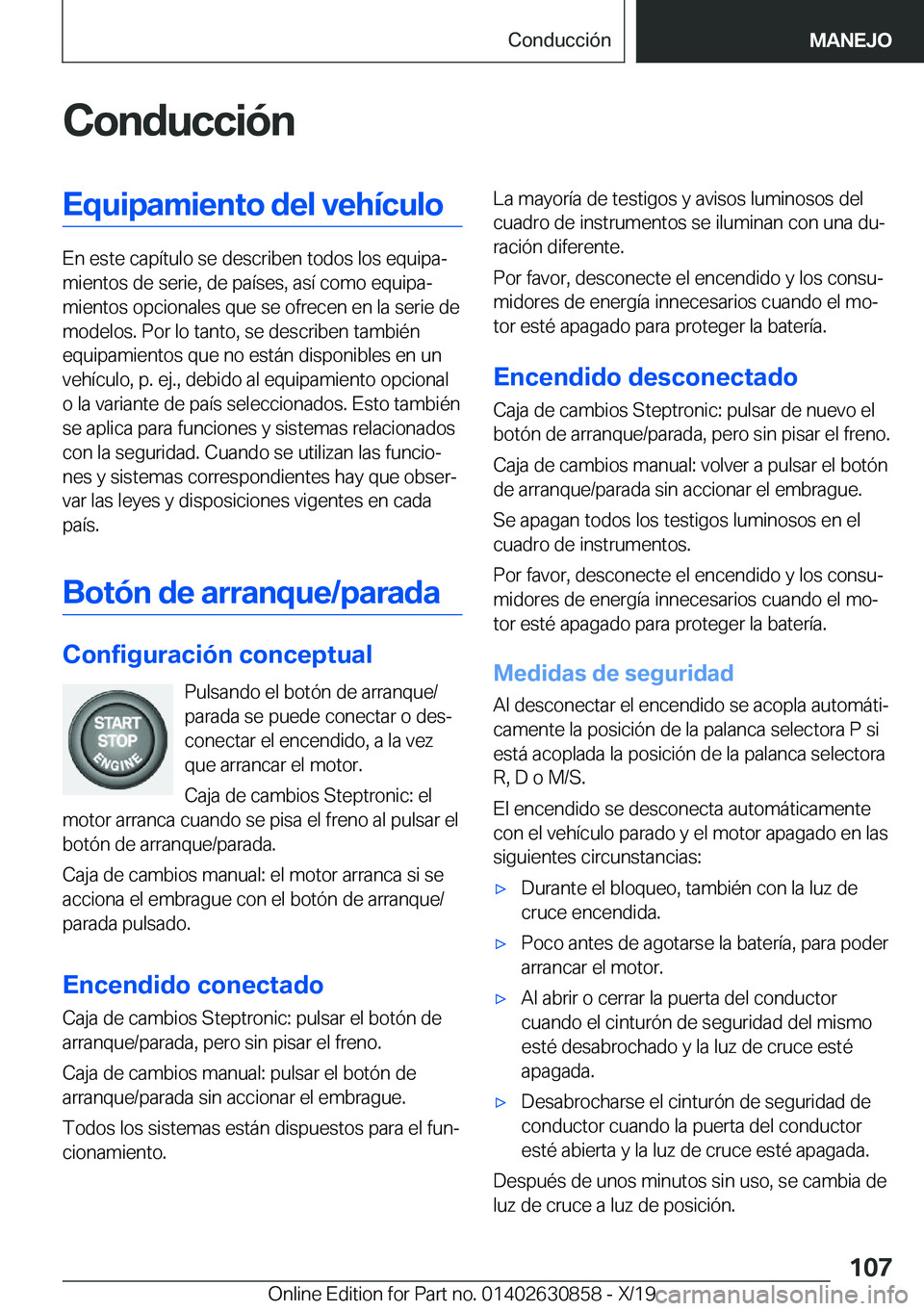 BMW 4 SERIES GRAN COUPE 2020  Manuales de Empleo (in Spanish) �C�o�n�d�u�c�c�i�