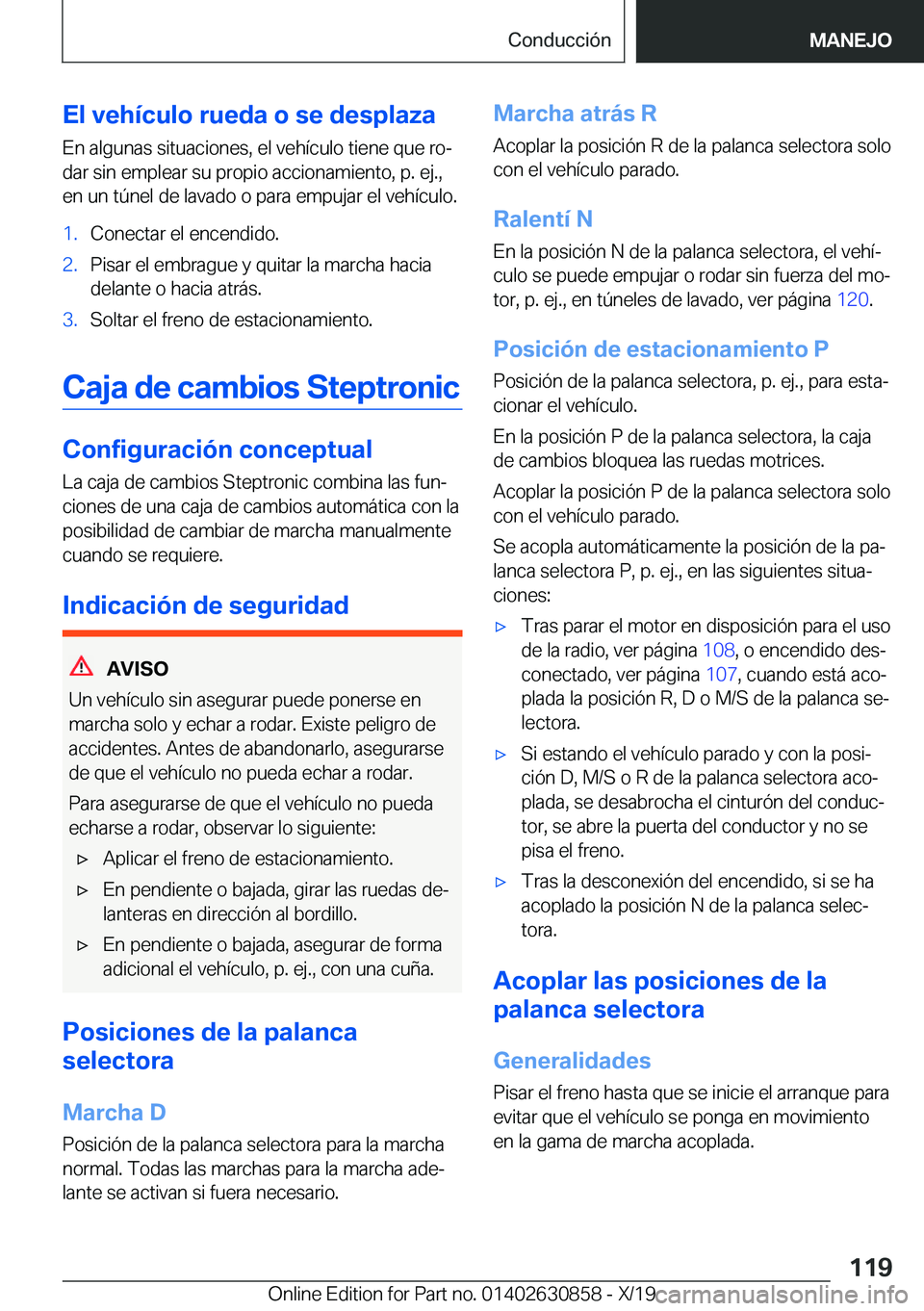 BMW 4 SERIES GRAN COUPE 2020  Manuales de Empleo (in Spanish) �E�l��v�e�h�