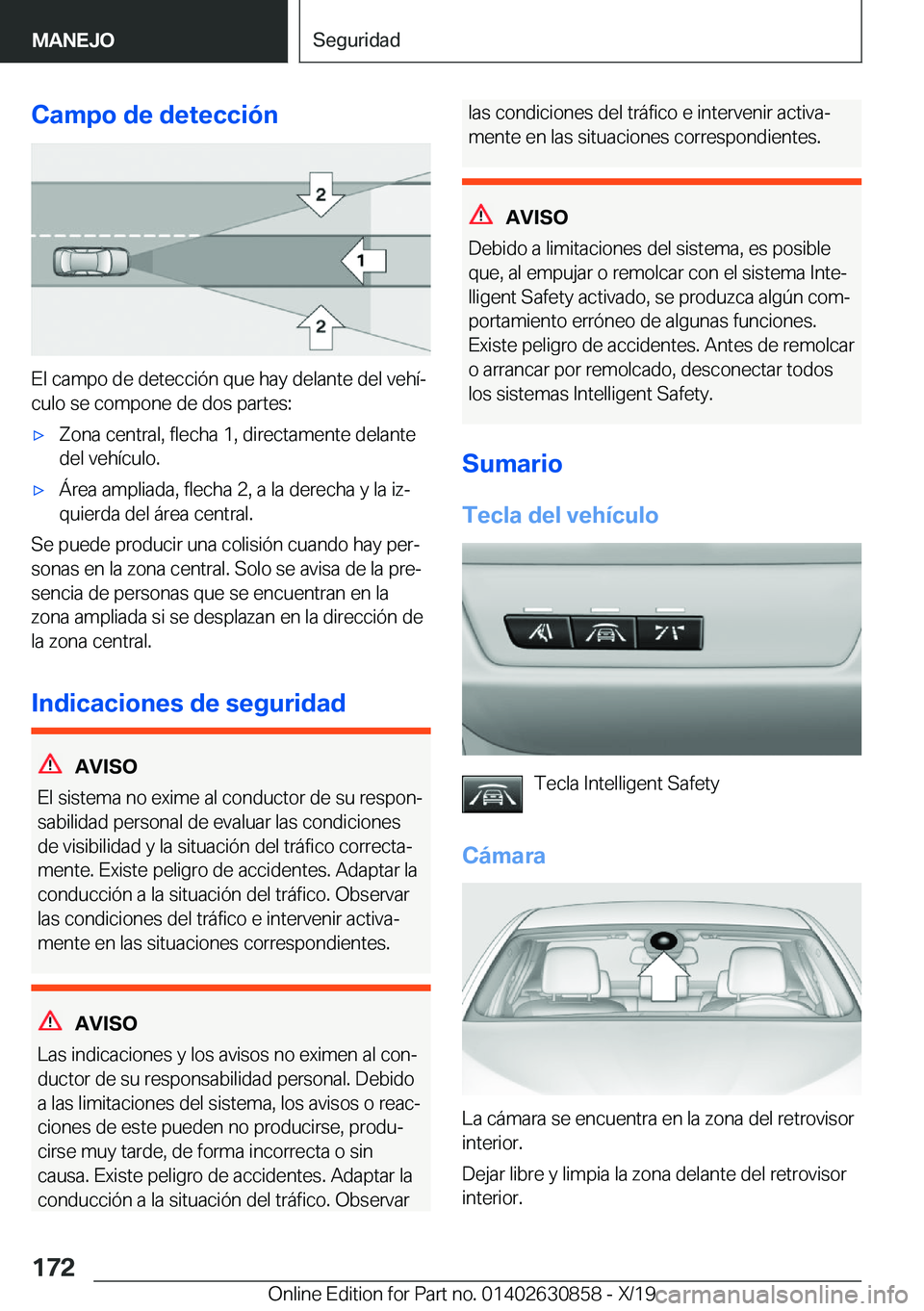 BMW 4 SERIES GRAN COUPE 2020  Manuales de Empleo (in Spanish) �C�a�m�p�o��d�e��d�e�t�e�c�c�i�