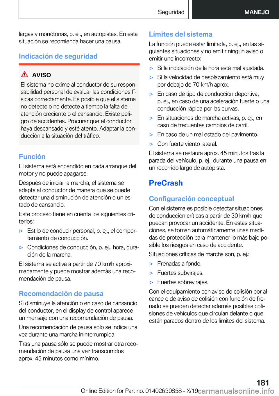 BMW 4 SERIES GRAN COUPE 2020  Manuales de Empleo (in Spanish) �l�a�r�g�a�s��y��m�o�n�
