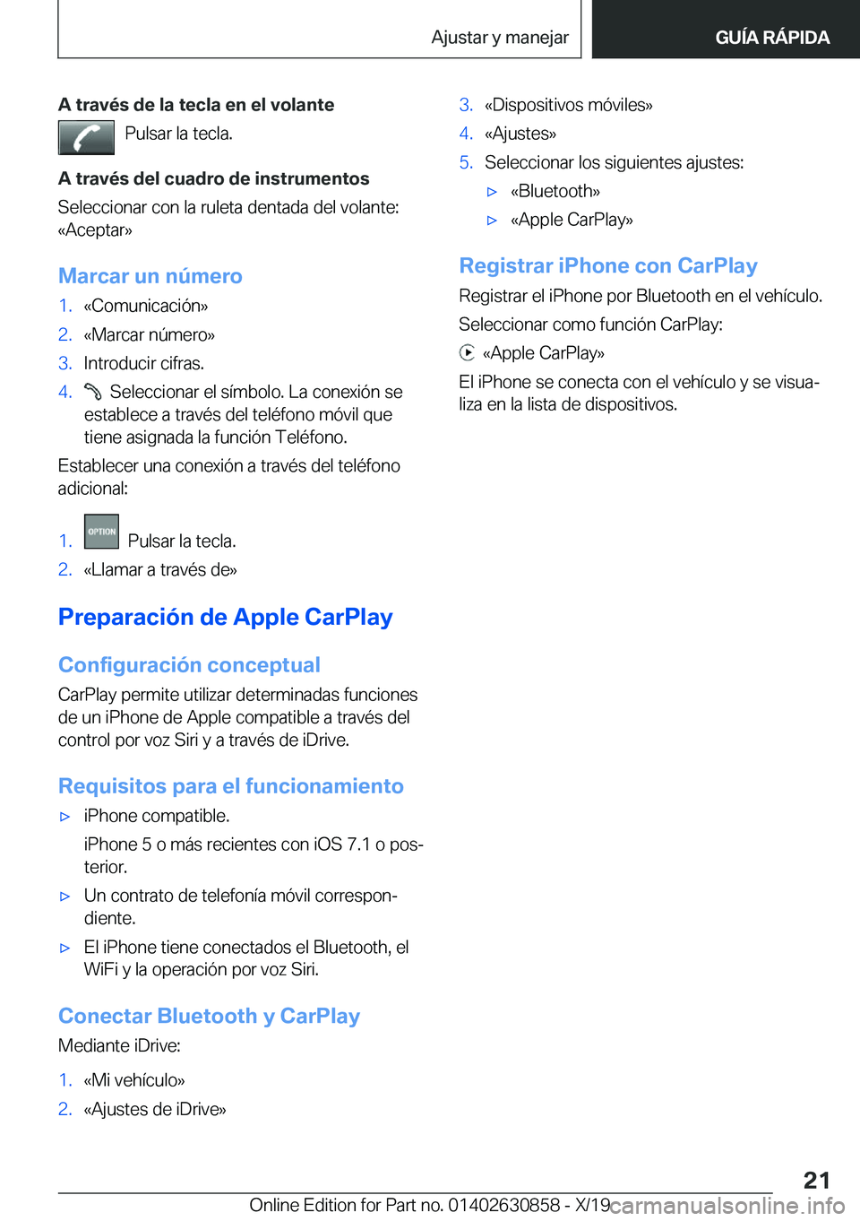 BMW 4 SERIES GRAN COUPE 2020  Manuales de Empleo (in Spanish) �A��t�r�a�v�