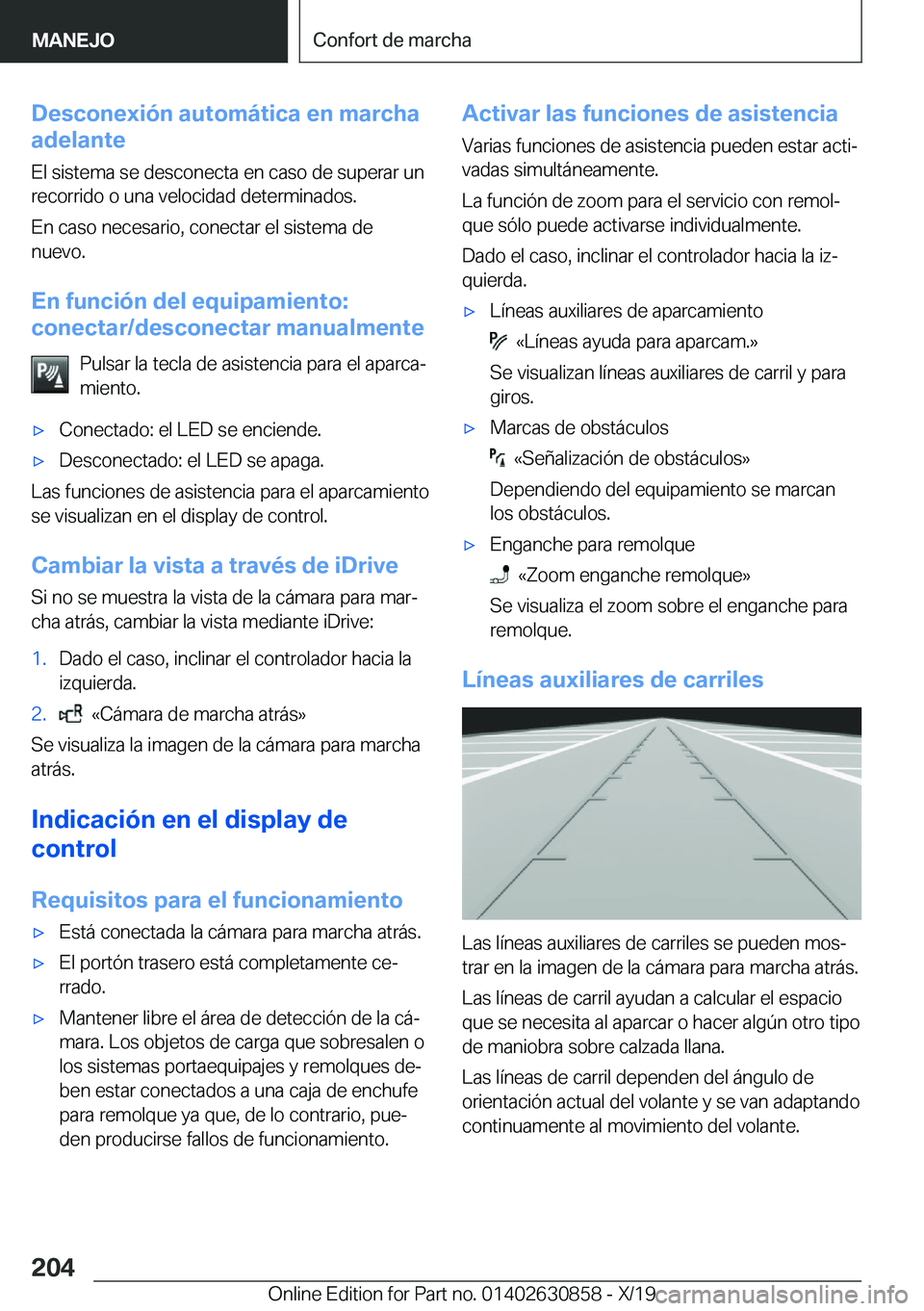 BMW 4 SERIES GRAN COUPE 2020  Manuales de Empleo (in Spanish) �D�e�s�c�o�n�e�x�i�